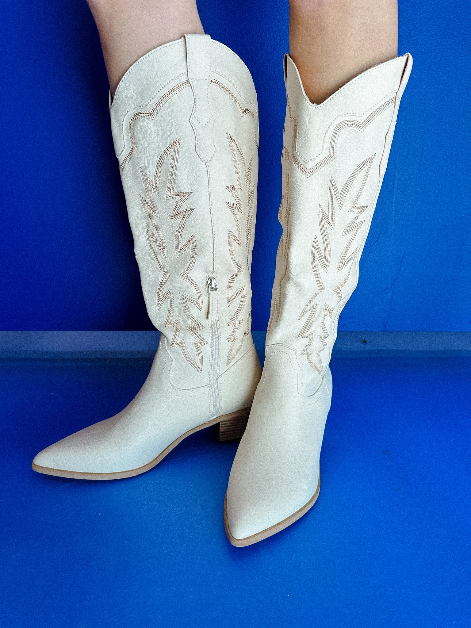 Frannie Tall Boots - Cream