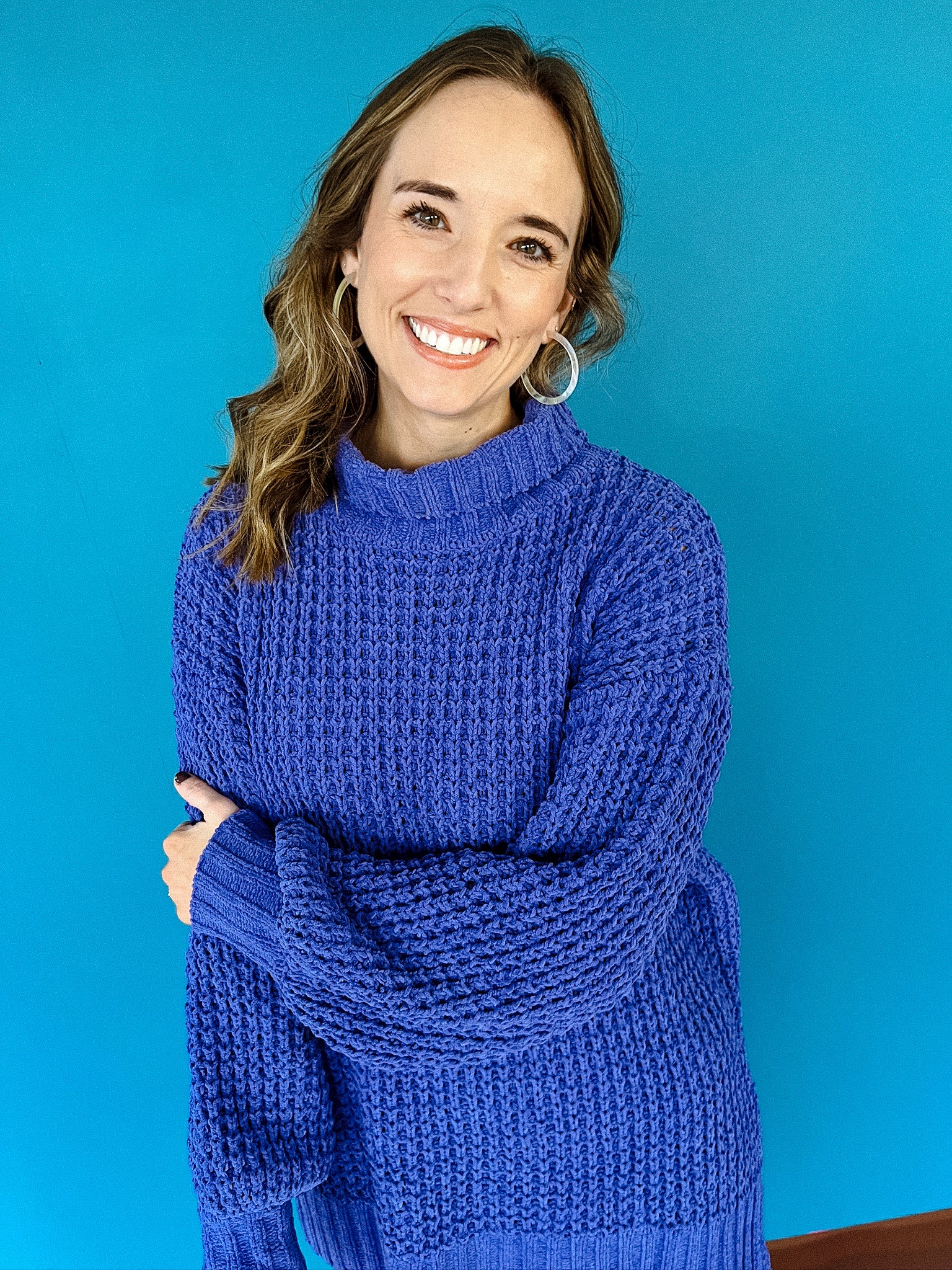 Dora Chunky Turtleneck Sweater - Periwinkle