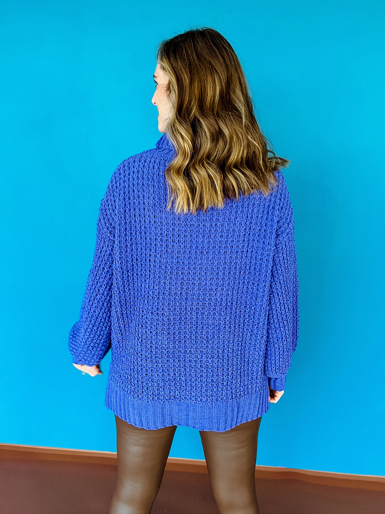 Dora Chunky Turtleneck Sweater - Periwinkle