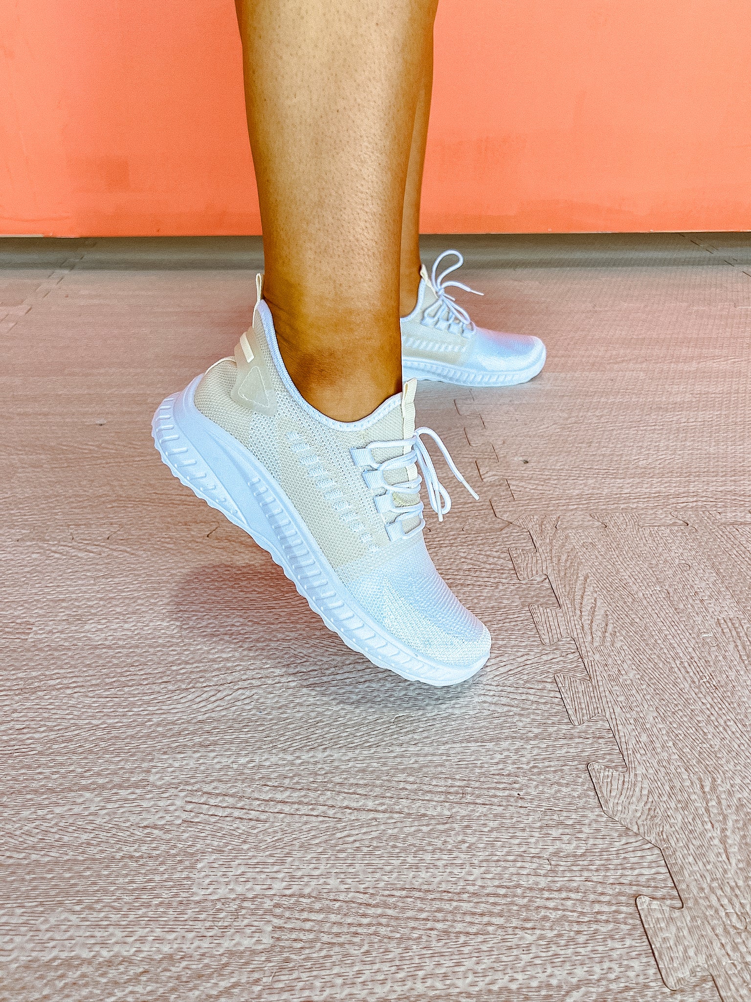 Step Up Sneaker - White + Beige