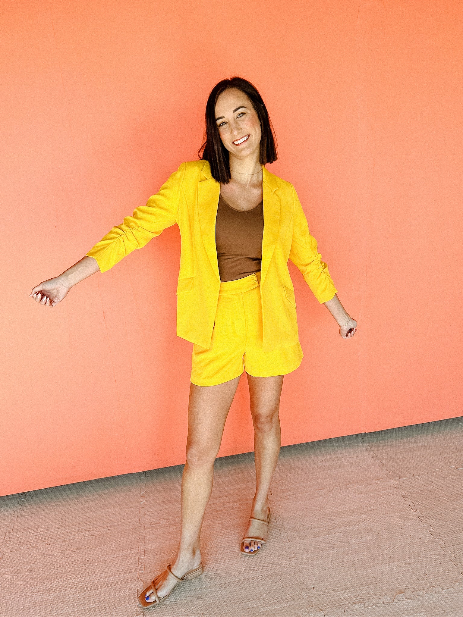 Myla Tailored Shorts - Deep Yellow Ochre