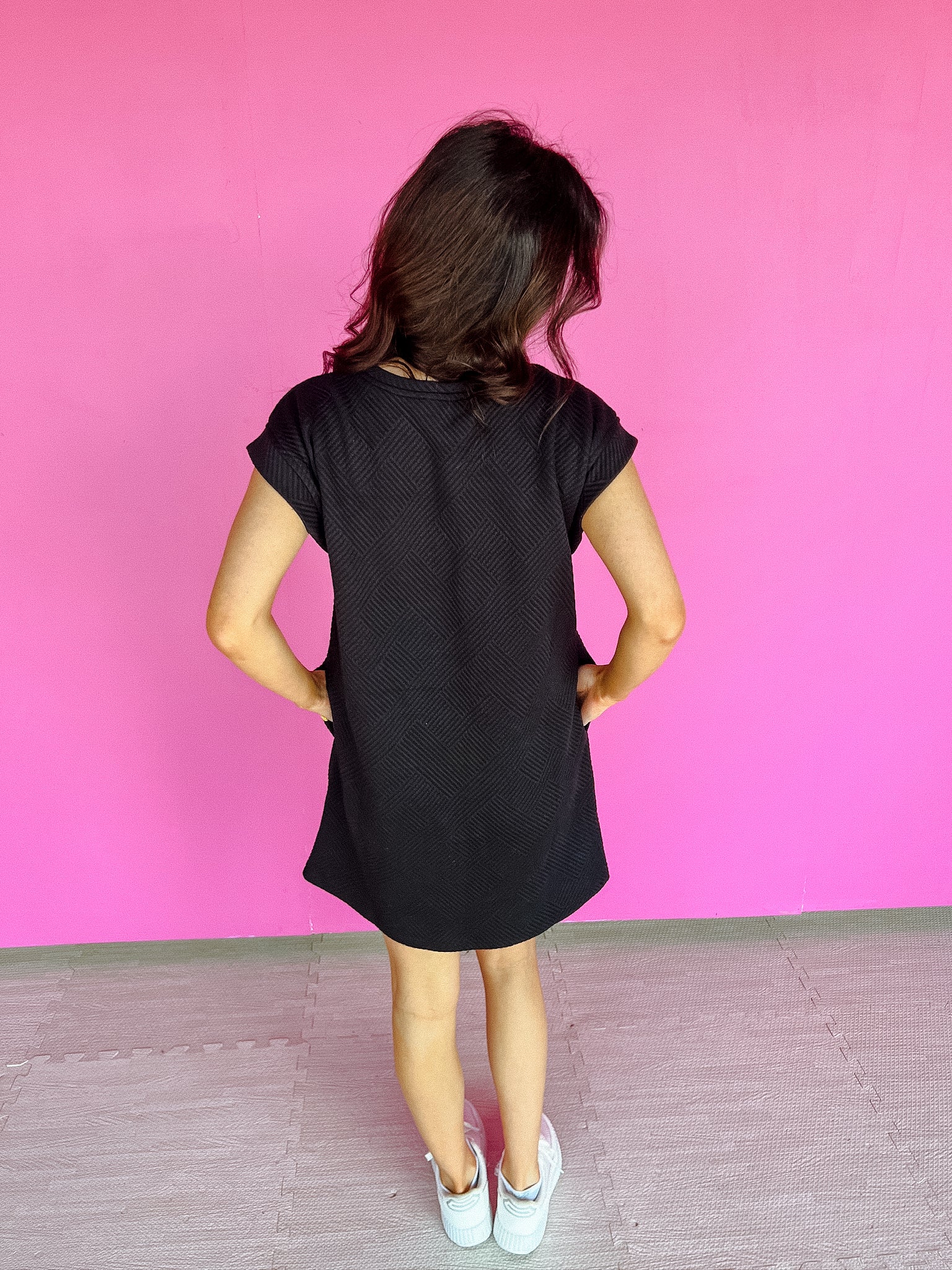Cameron Striped Mini Dress - Black
