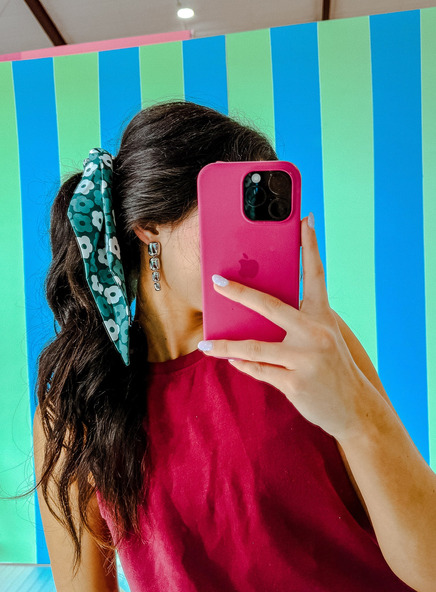 Sweet Meadow Floral Scarf Scrunchie