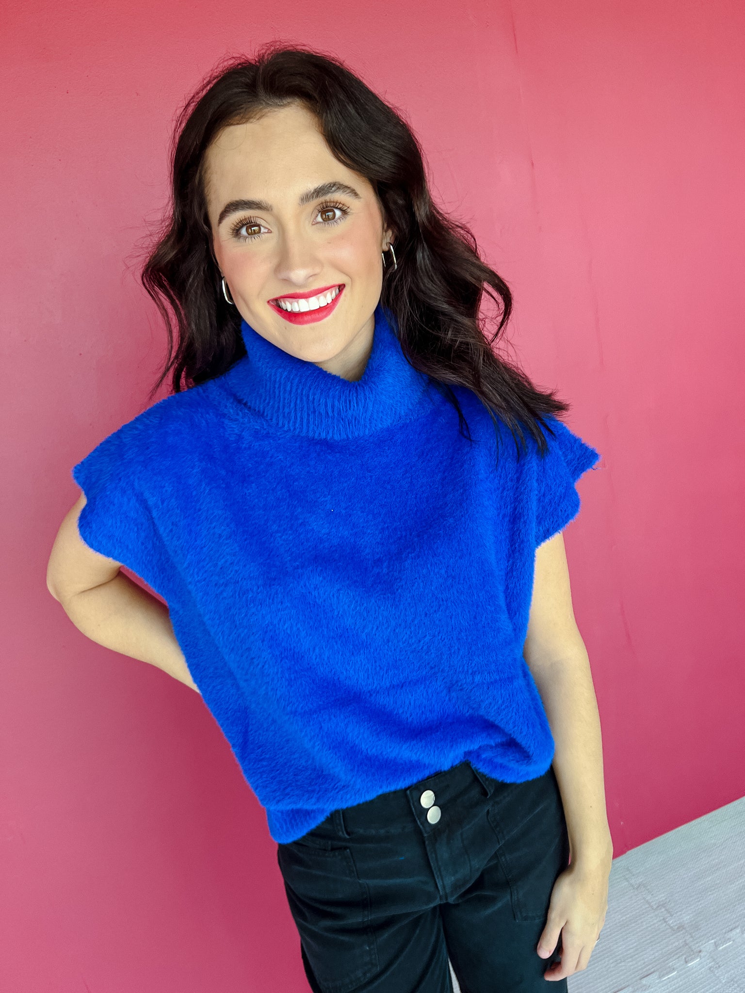 Win Me Over Turtleneck Sweater - Royal Blue