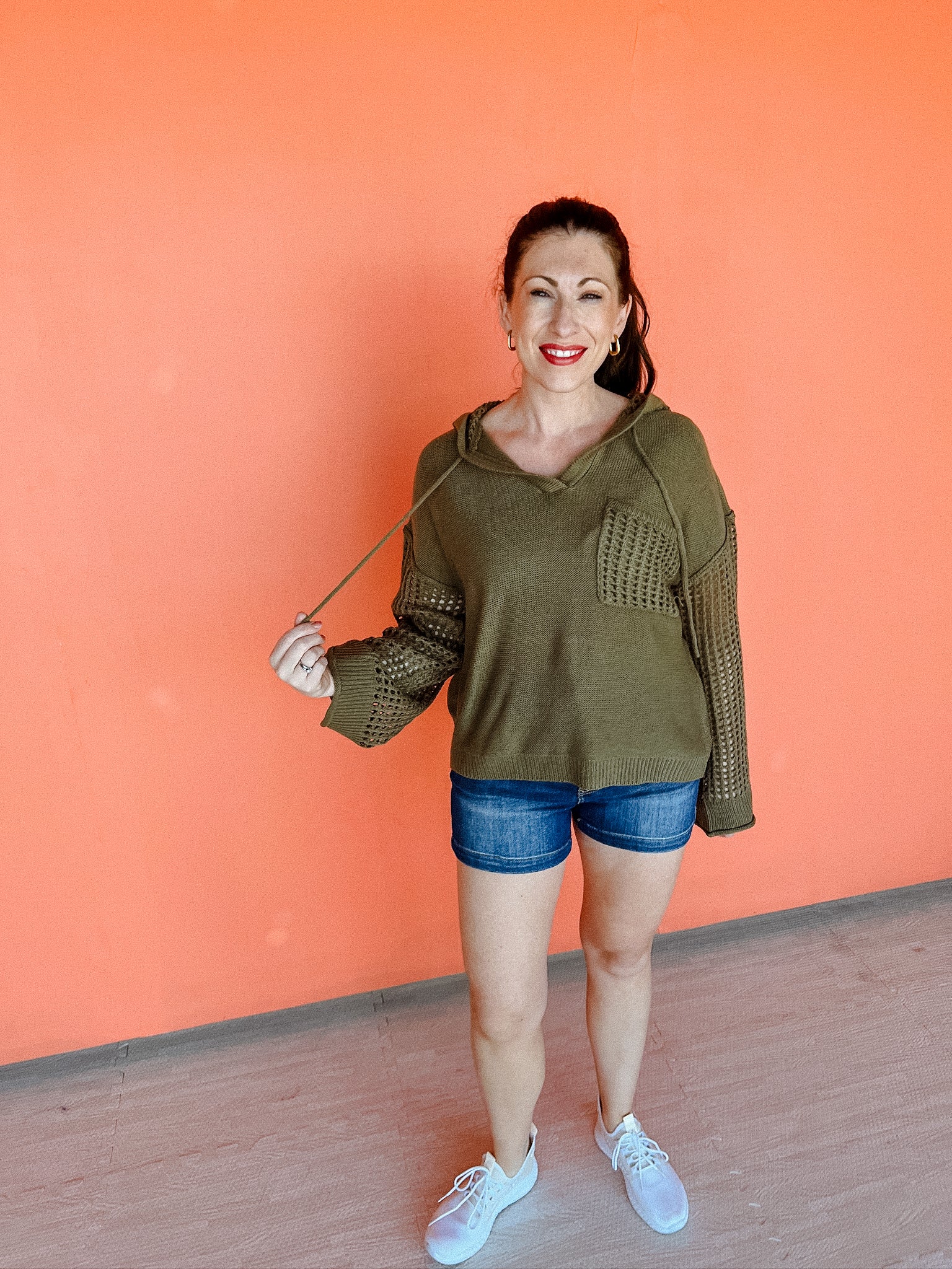 Timeless Beauty Drawstring Sweater - Olive