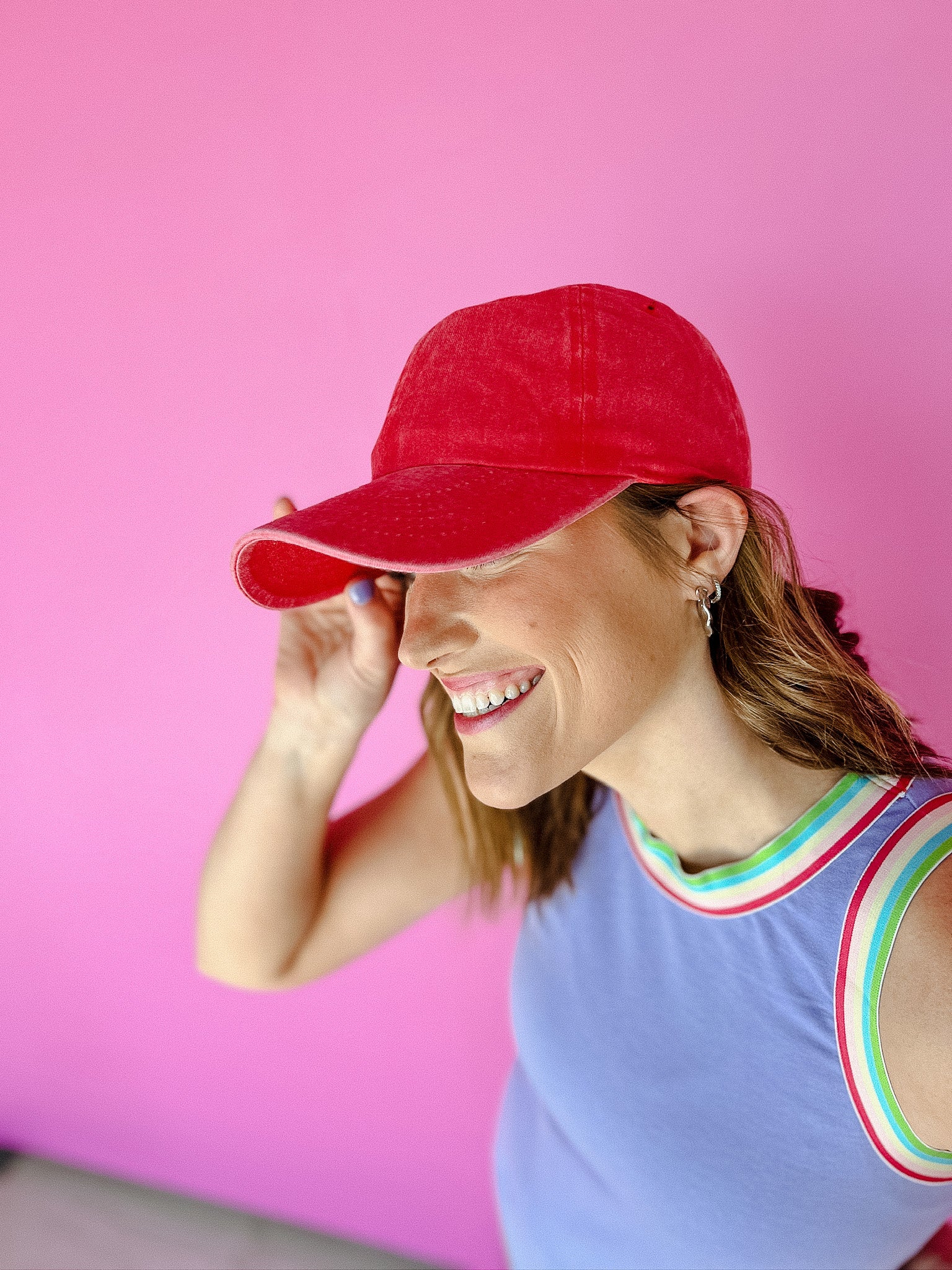 Off Duty Ball Cap - Coral Red