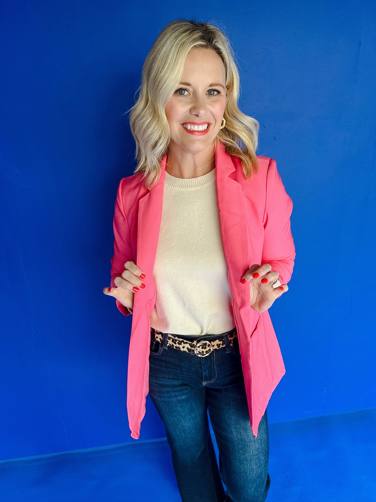 Phoebe Blazer - Bright Warm Pink