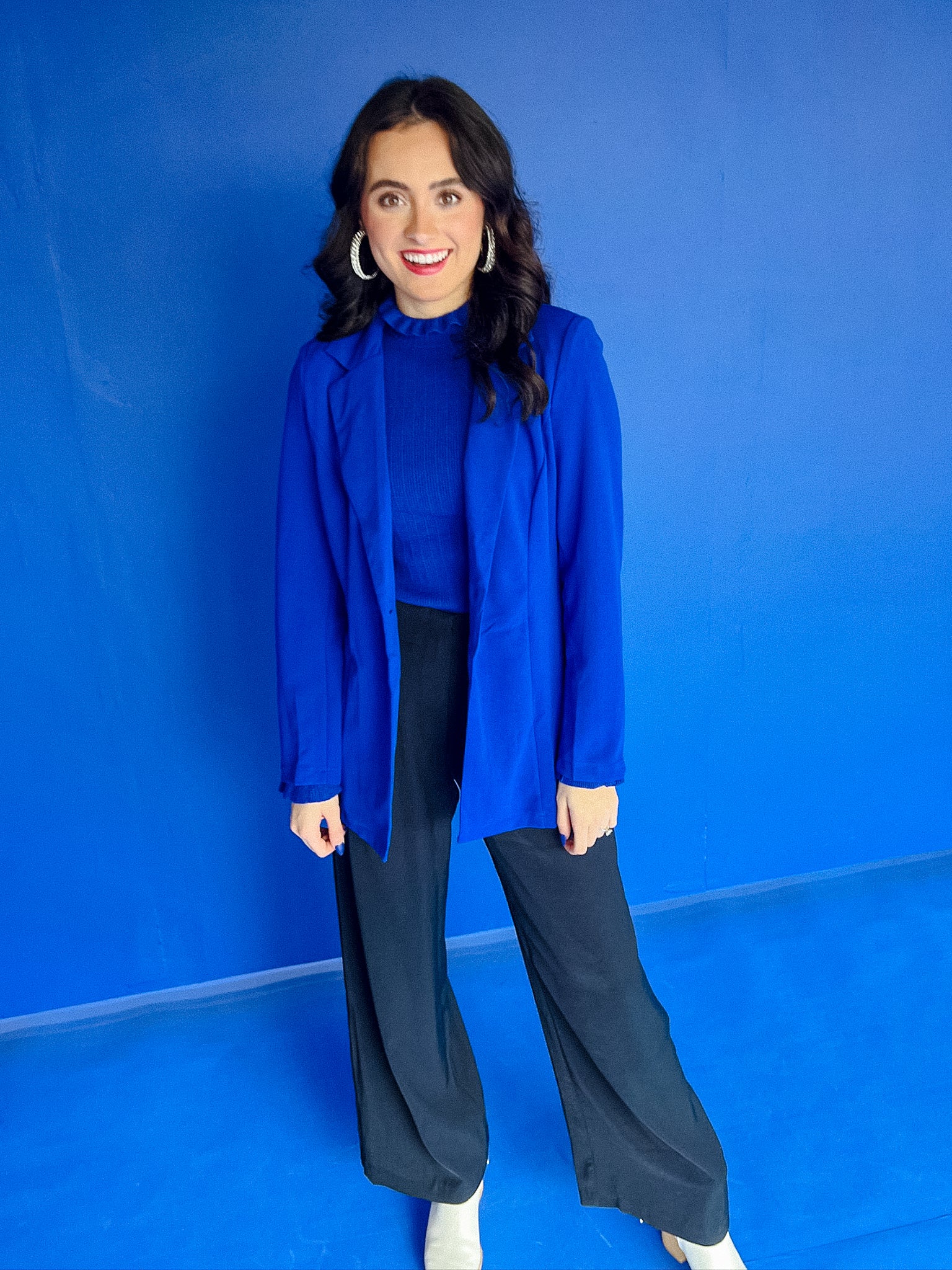 Piper Crepe Oversized Blazer - Royal Blue