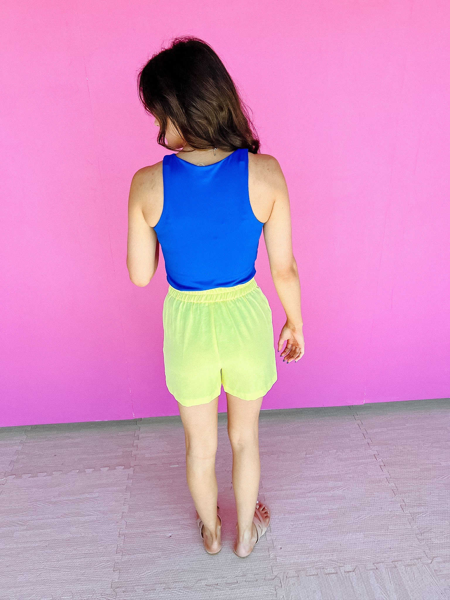 Myla Tailored Shorts - Acid Yellow