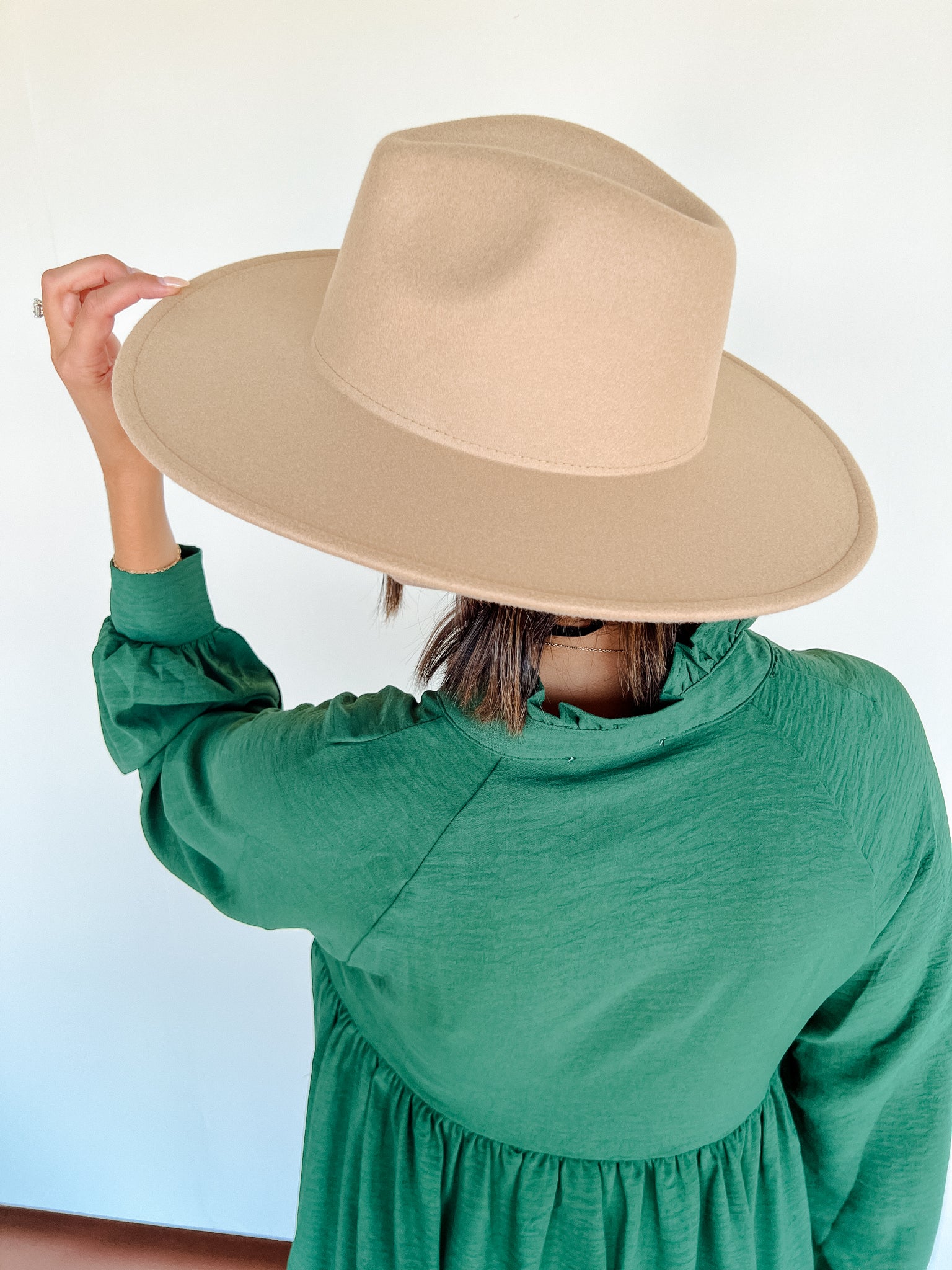 Willow Wide Brim Felt Hat - Light Camel