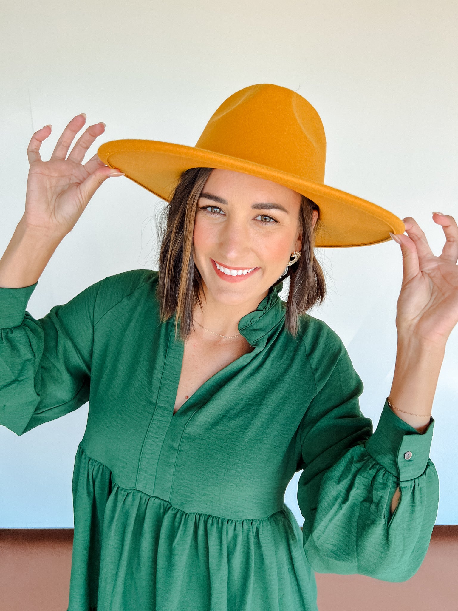 Willow Wide Brim Felt Hat - Mustard