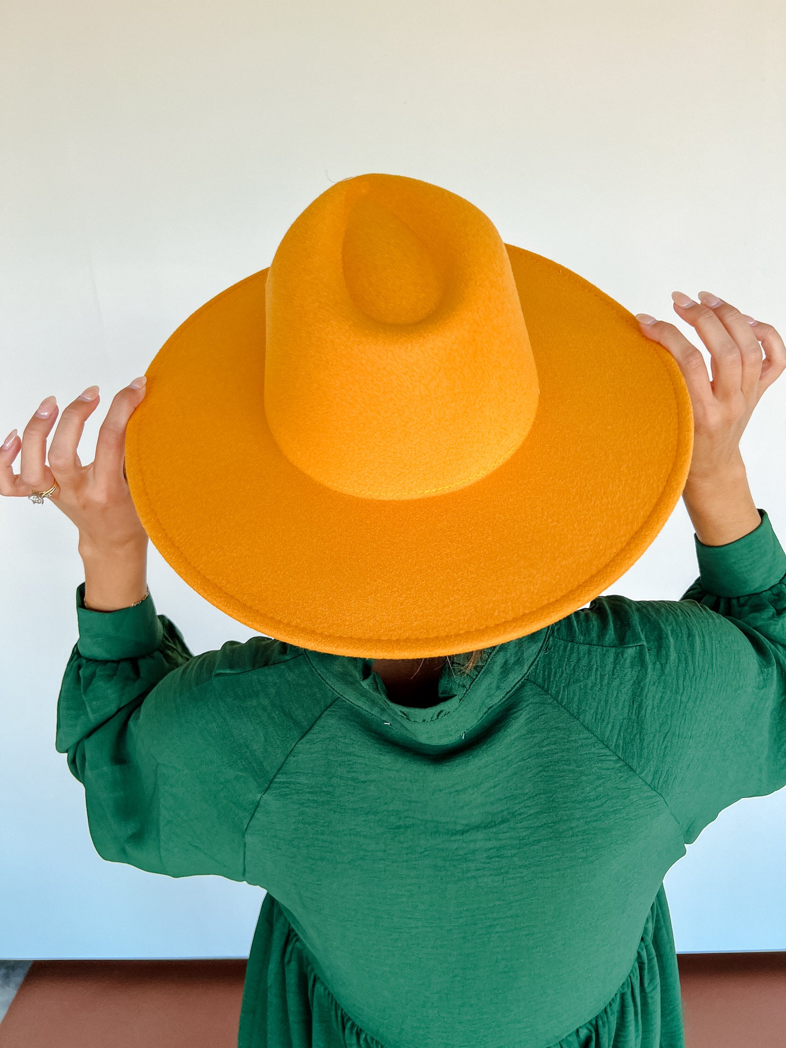 Willow Wide Brim Felt Hat - Mustard