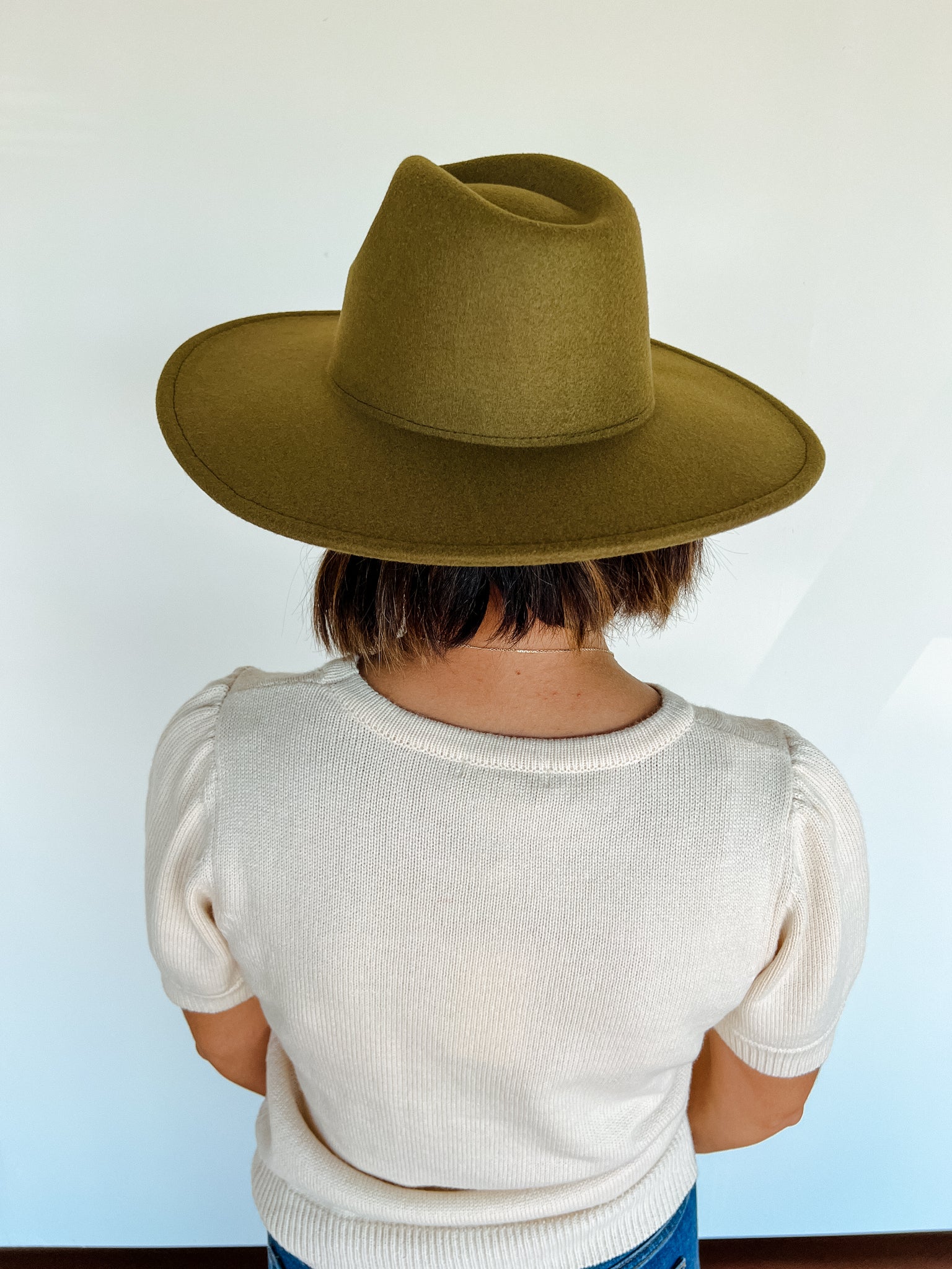 Willow Wide Brim Felt Hat - Dark Olive