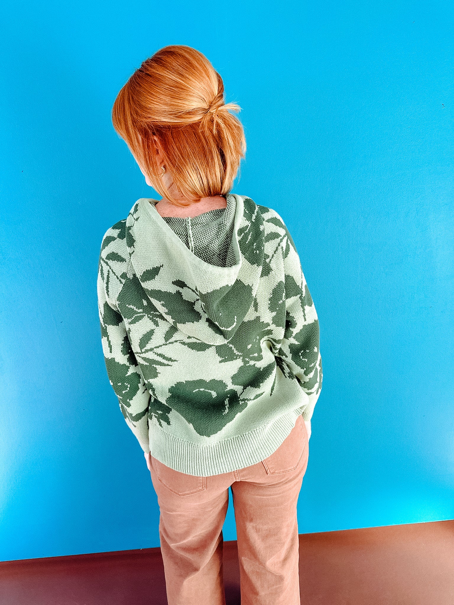 Jan Floral Hoodie & Shorts - Apple Jade + Forest Green