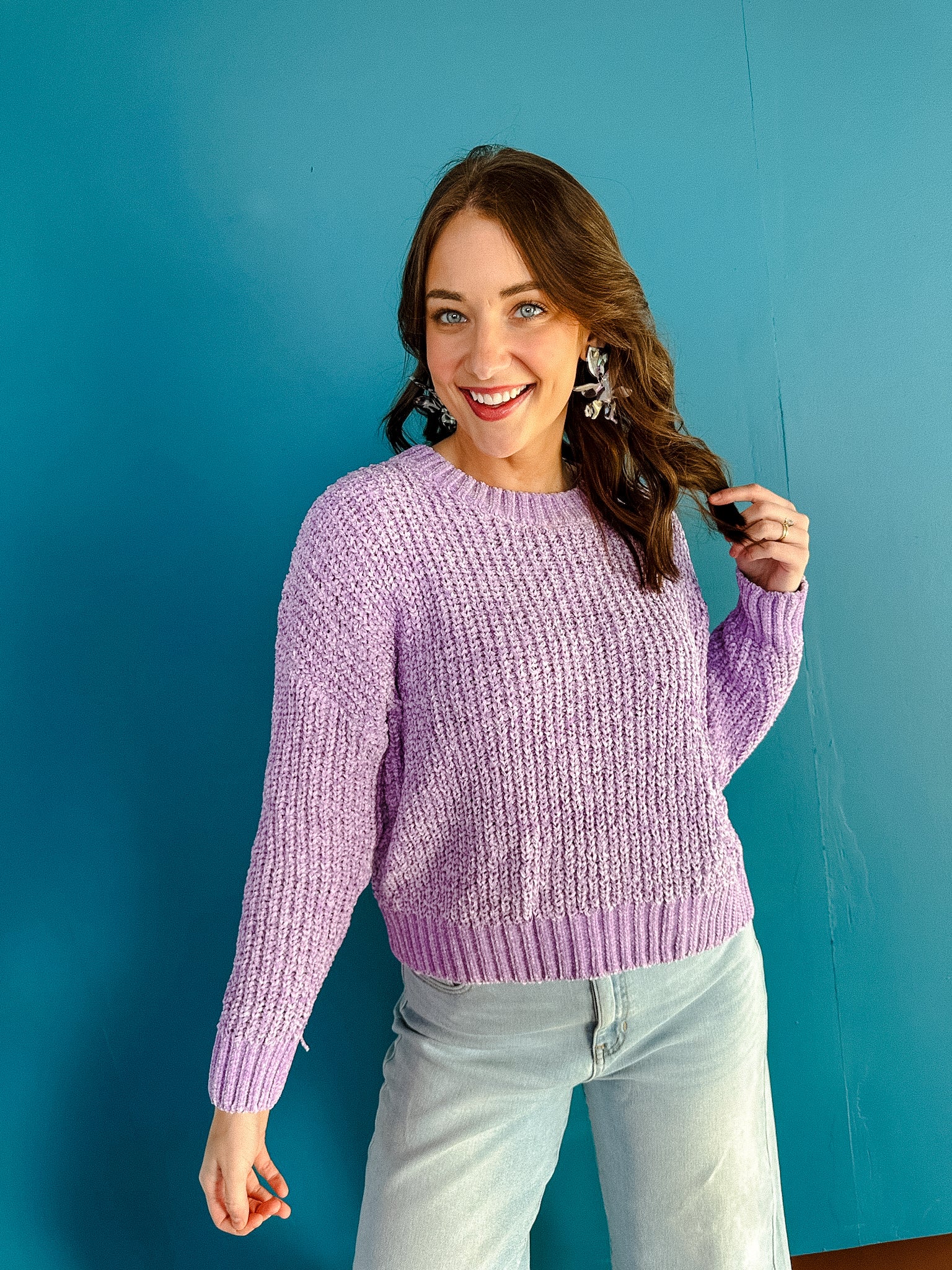 Juniper Chenille Sweater - Lavender