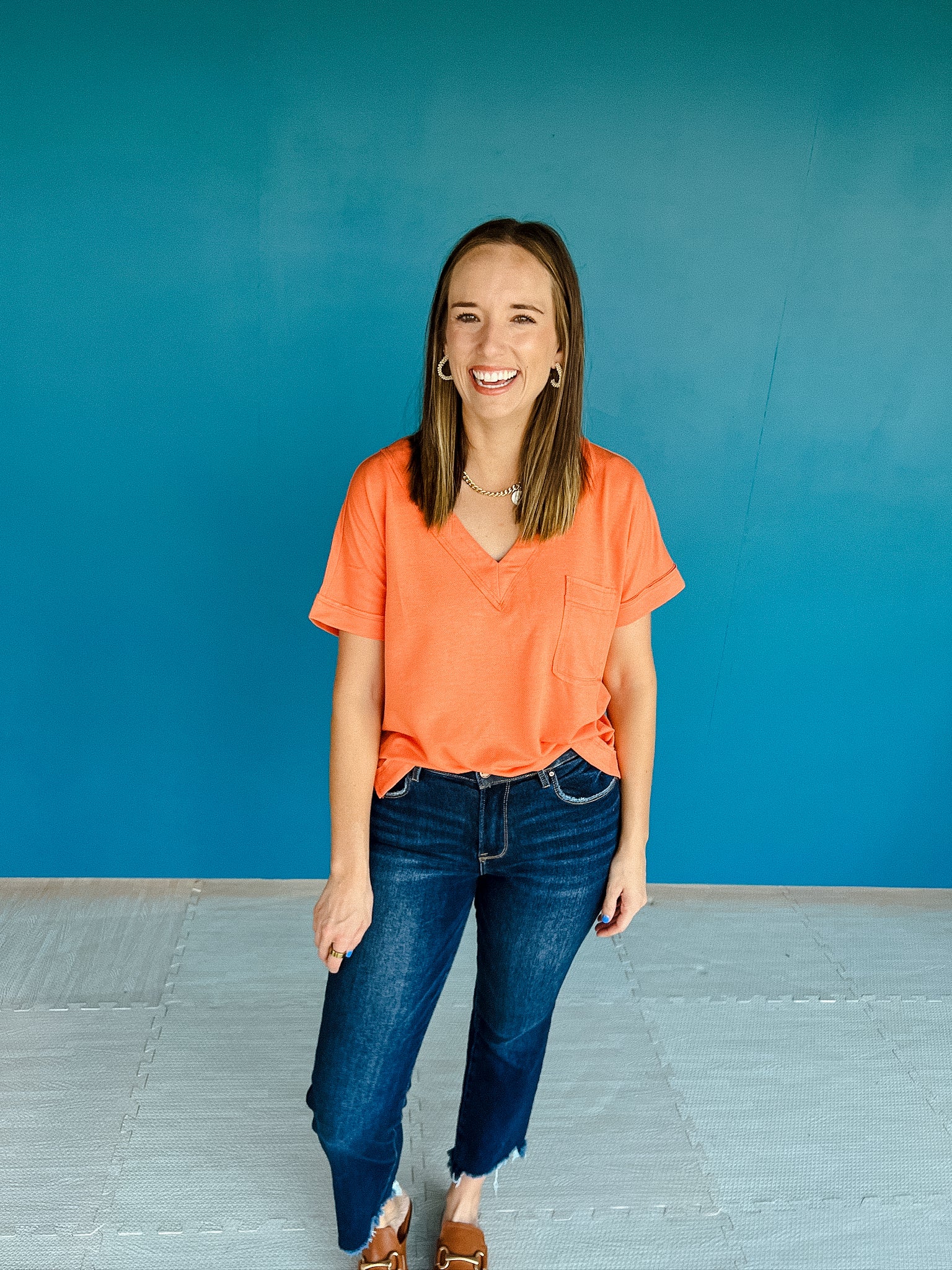 Brezlyn Dolman Top - Orange