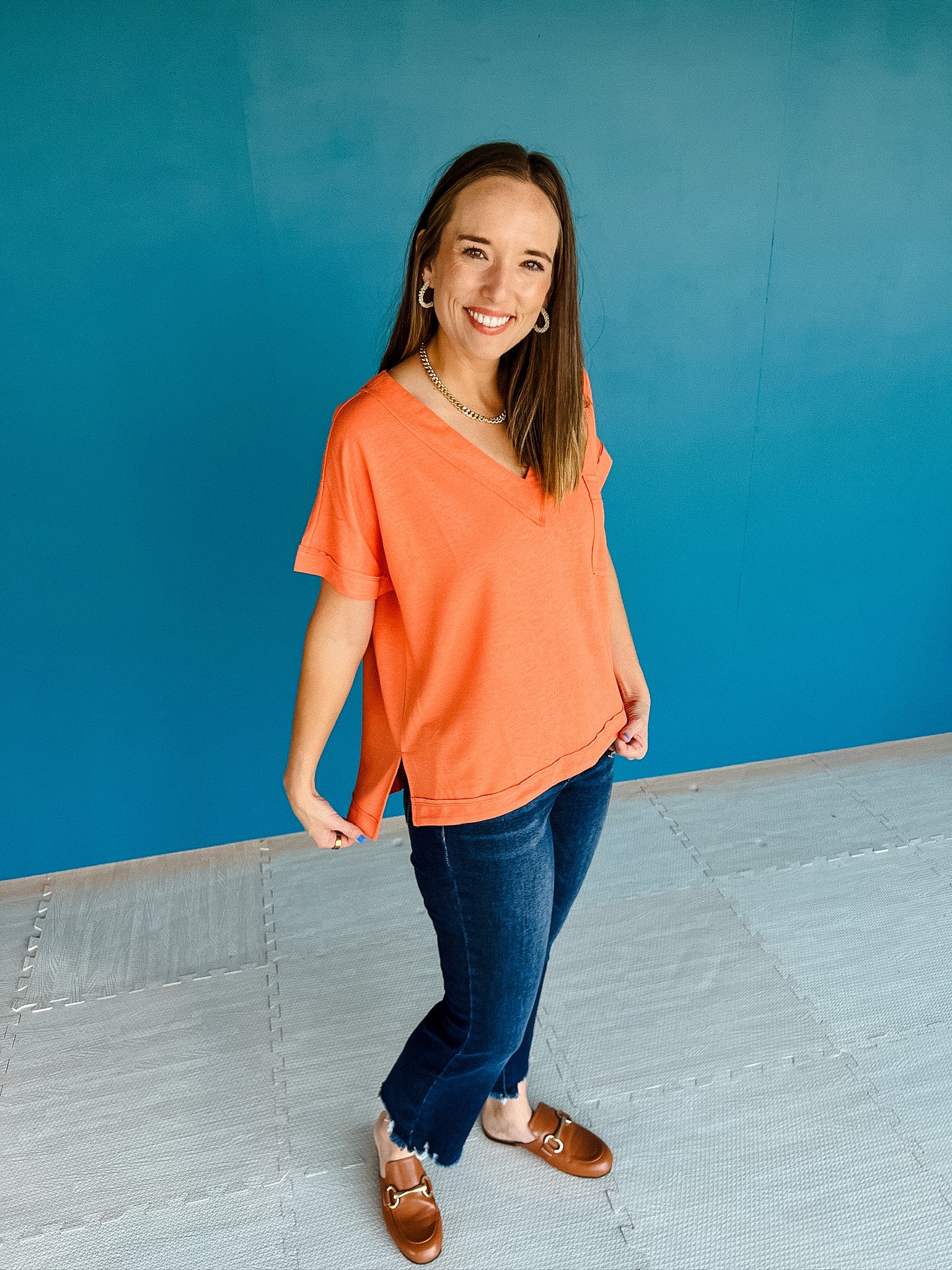 Brezlyn Dolman Top - Orange