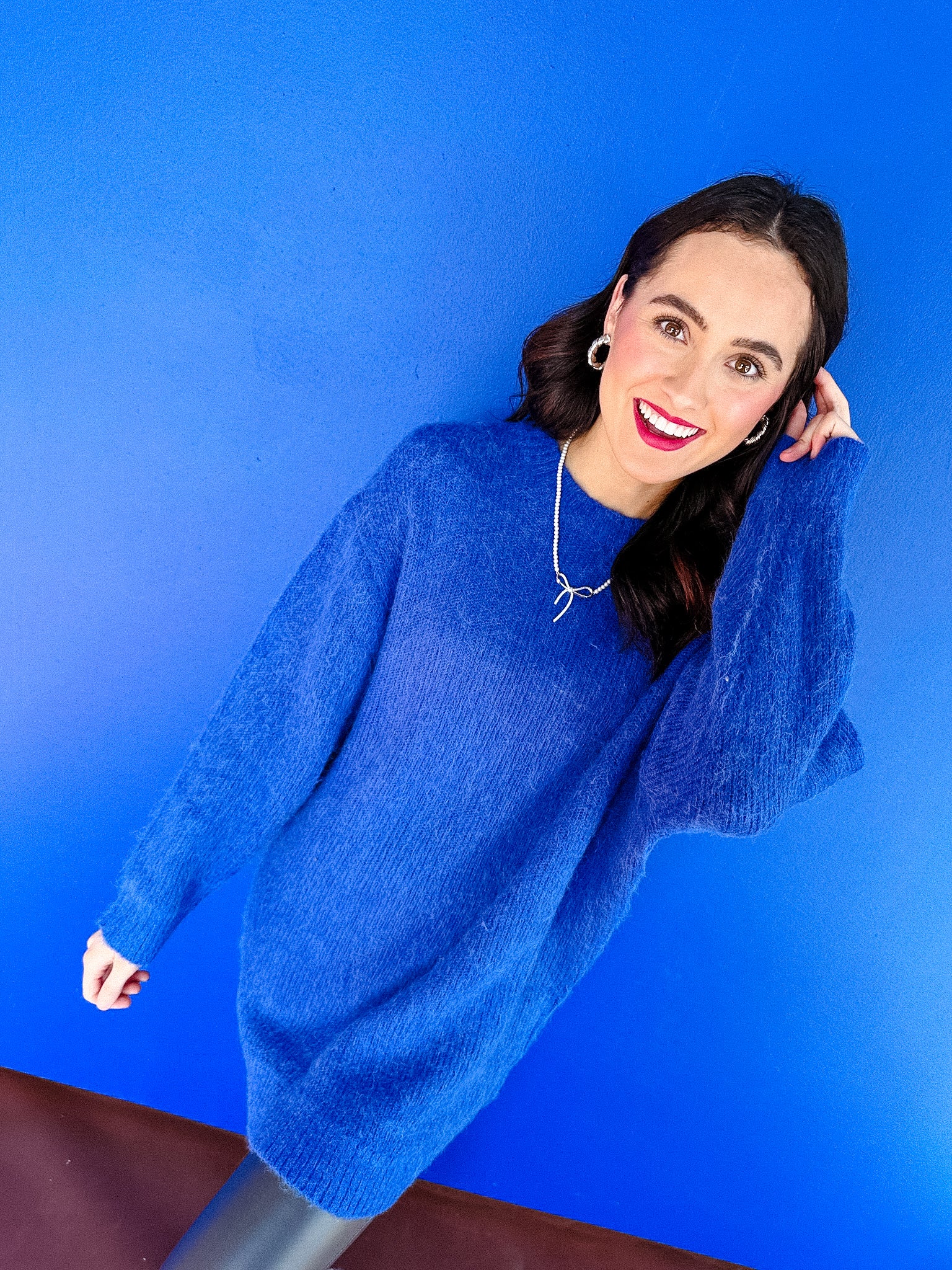 Carsyn Alpaca Blend Tunic - Royal Blue