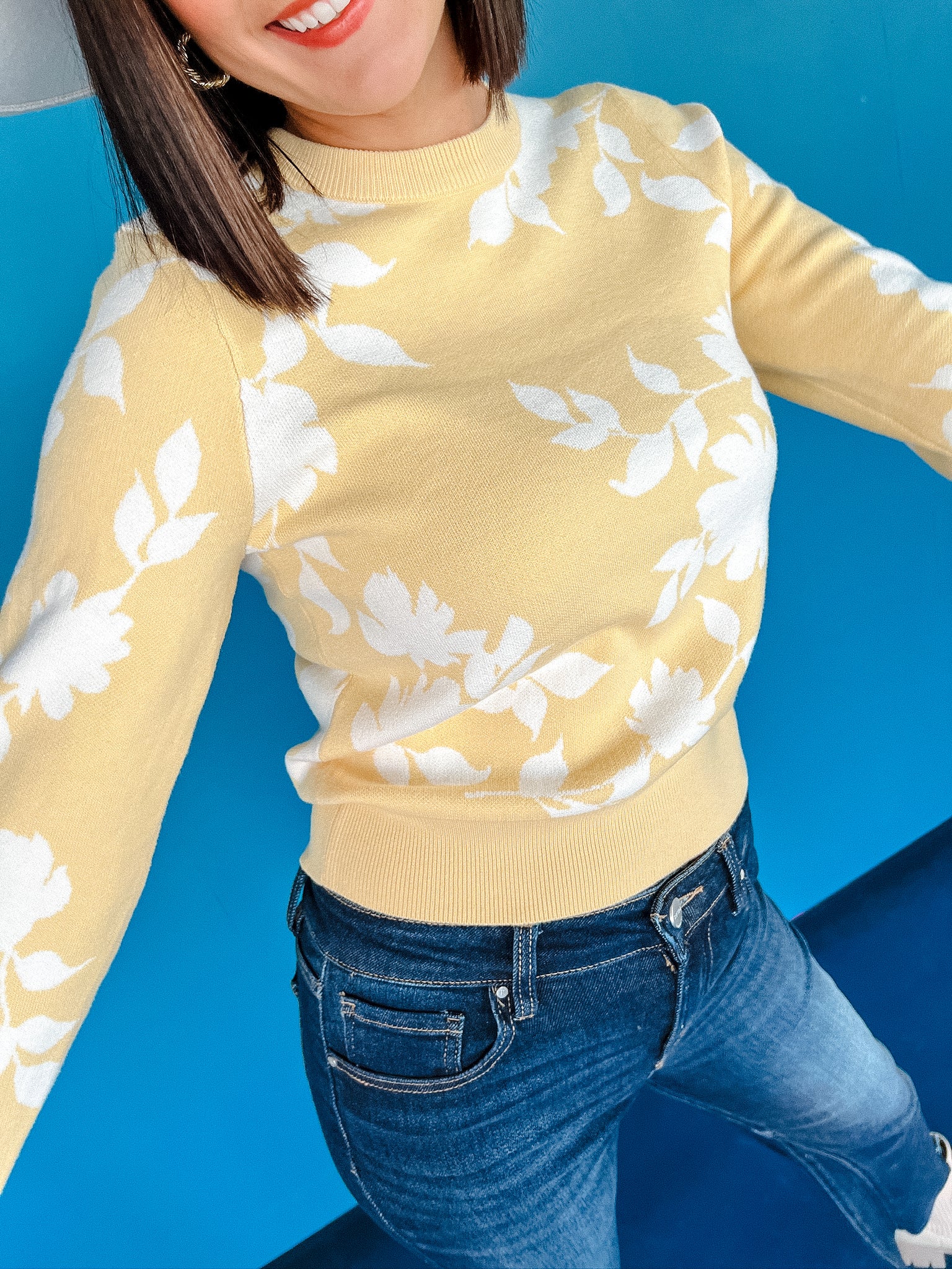 Cleo Floral Sweater - Yellow