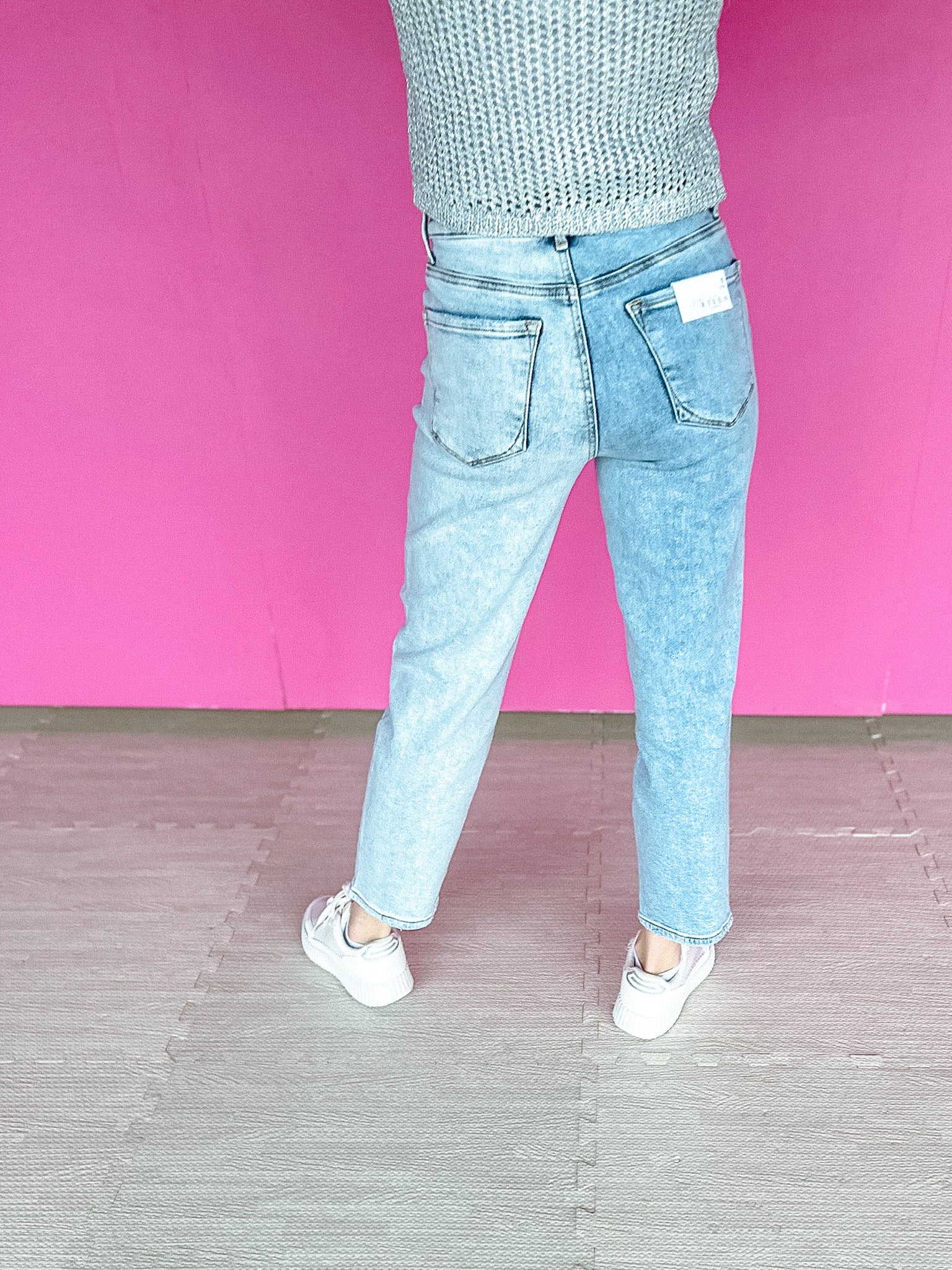Chantel High Rise Straight Leg Jeans - Light Combo