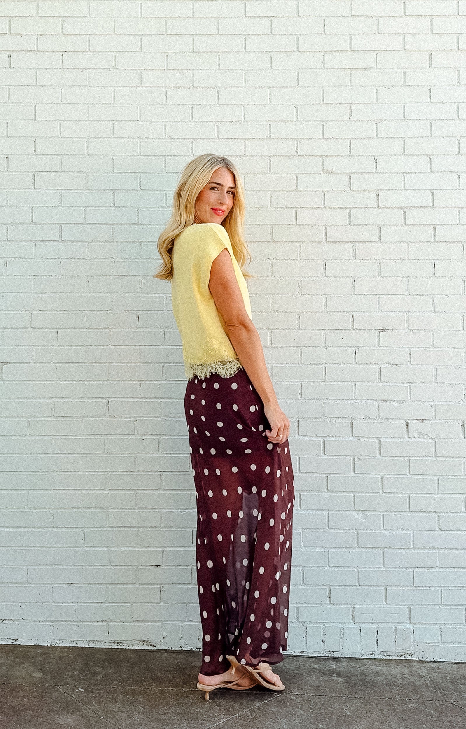 Marla Polka Dot Maxi Skirt - Dark Brown