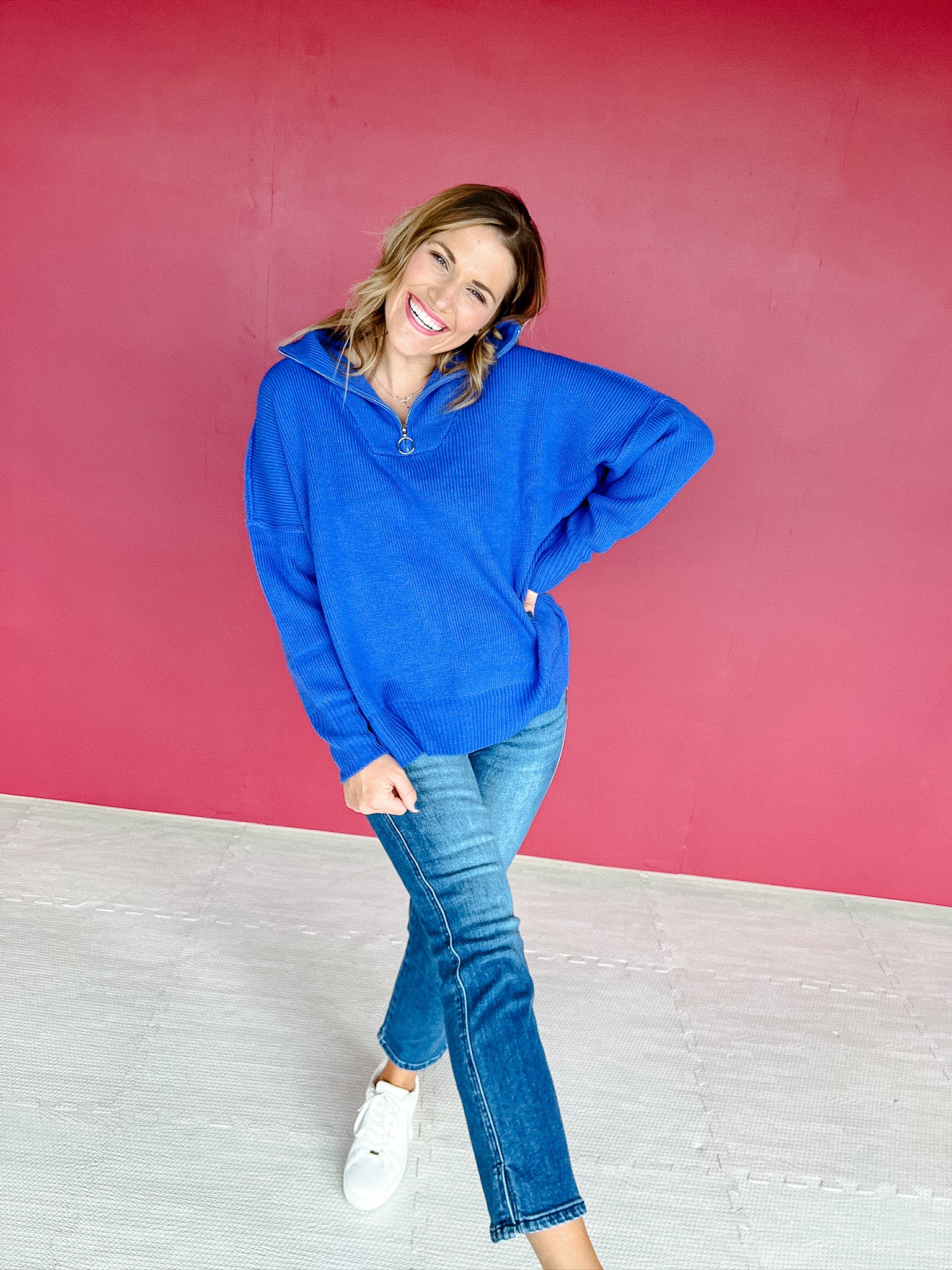 Simone Half Zip Sweater - Heliotrope