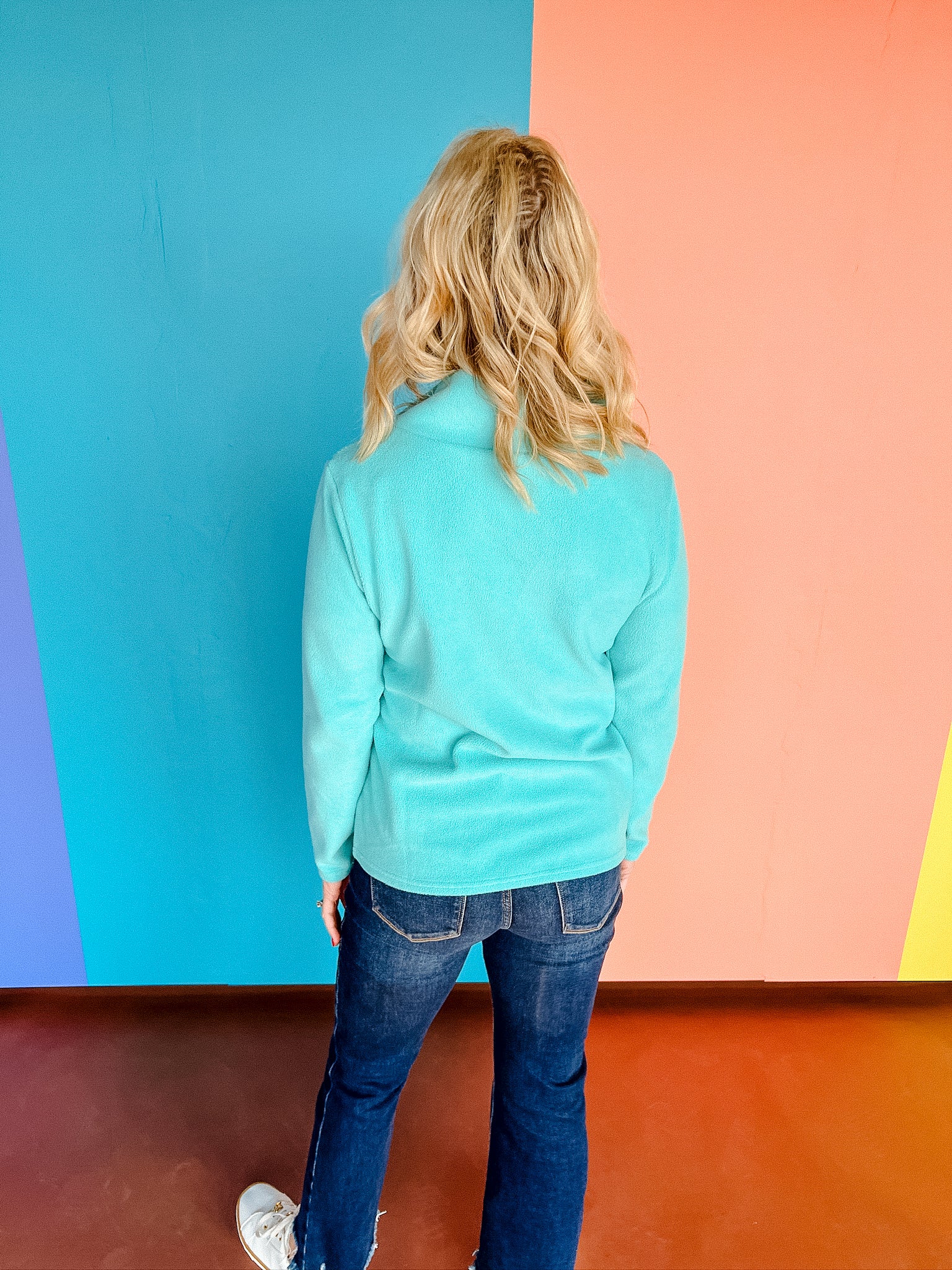 Heidi High Neck Pullover - Light Turquoise