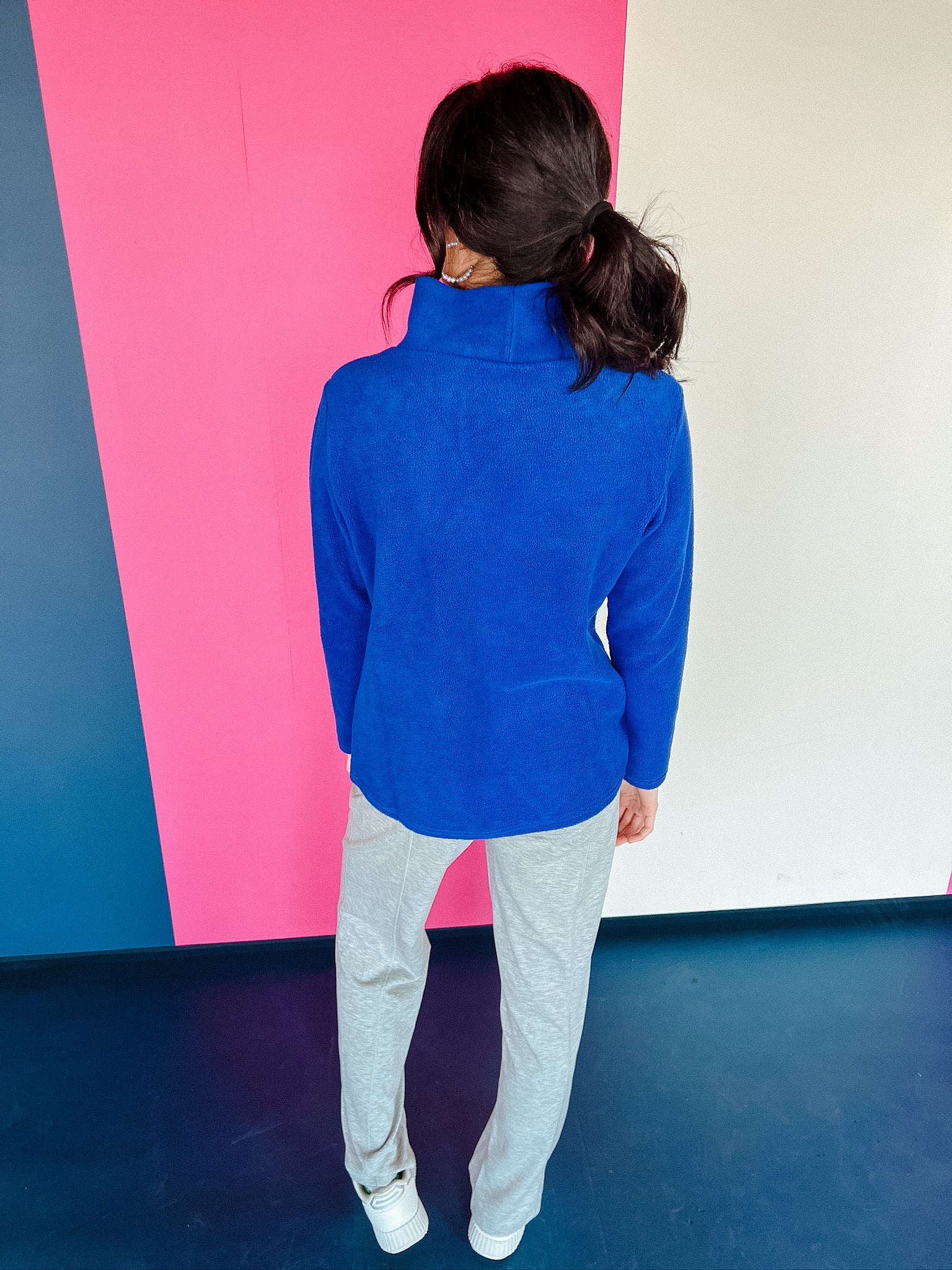 Heidi High Neck Pullover - Royal Blue