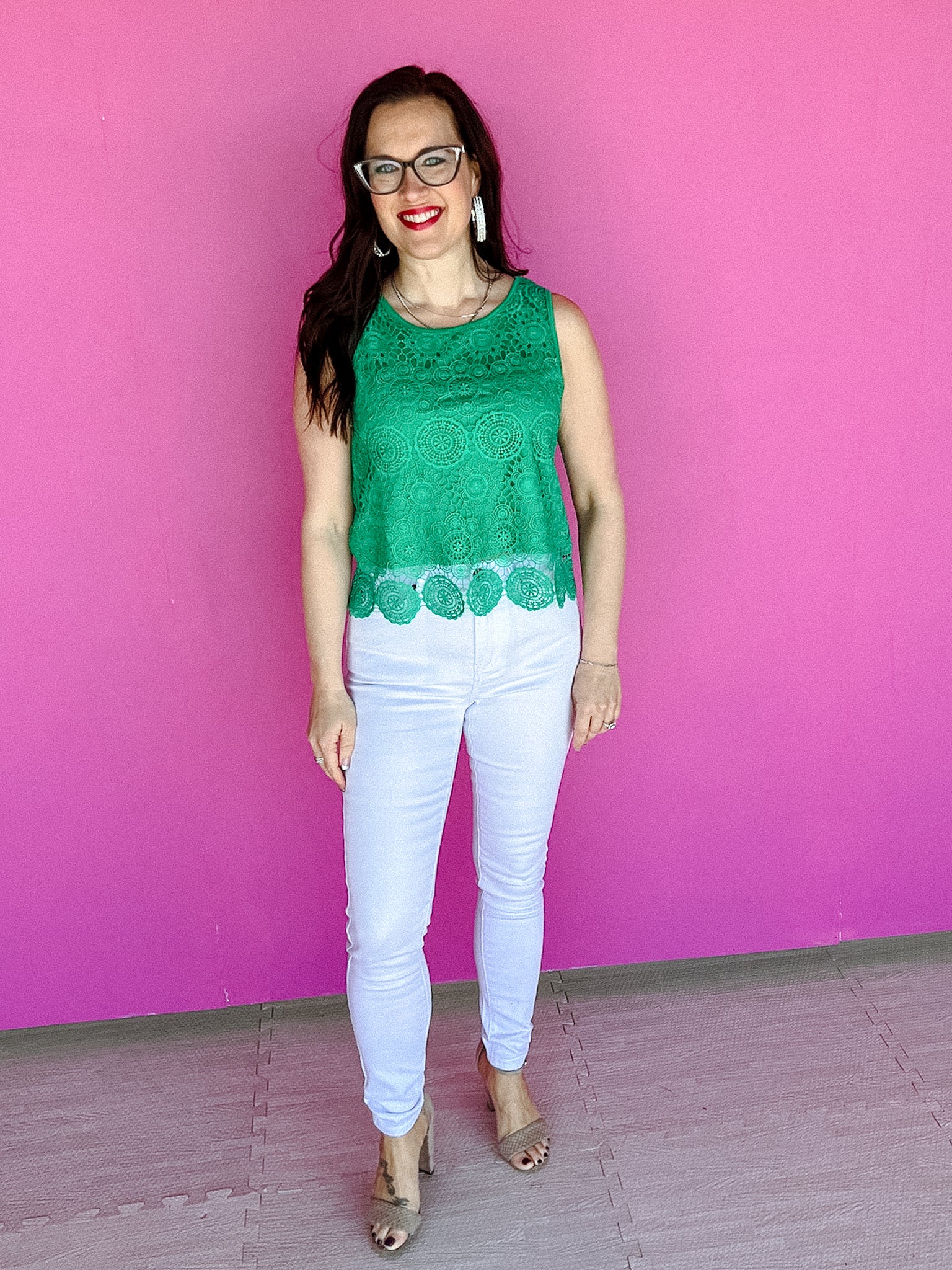 Gia Lace Top - Light Emerald