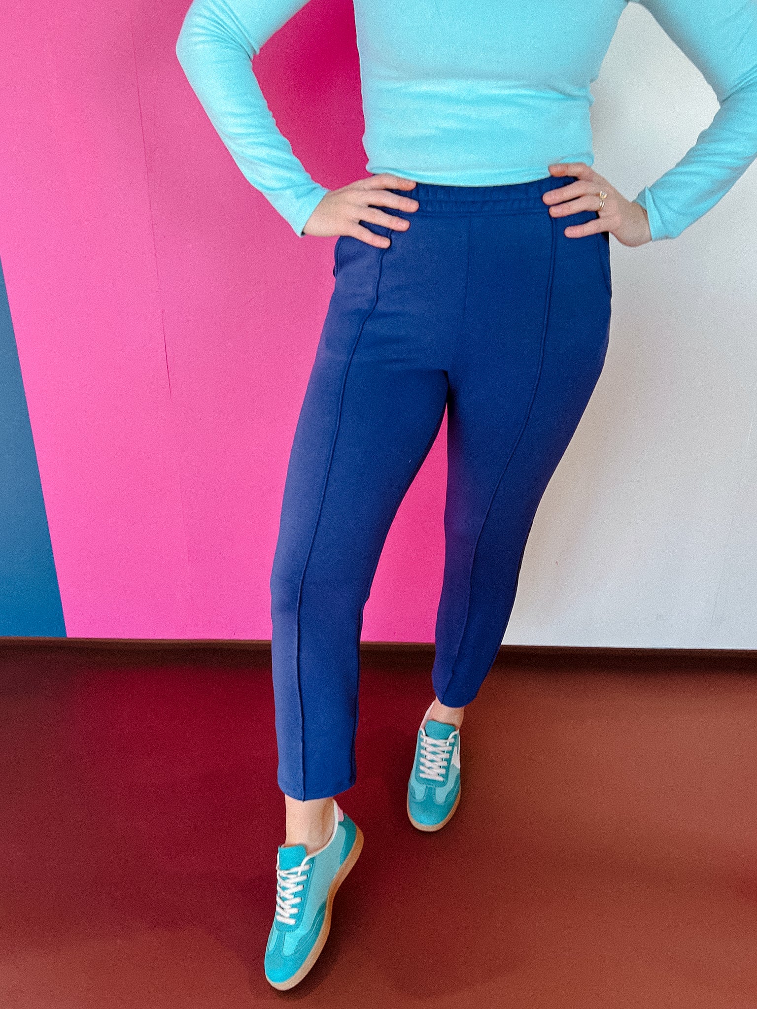 Jayne Scuba Pant - Smoky Blue