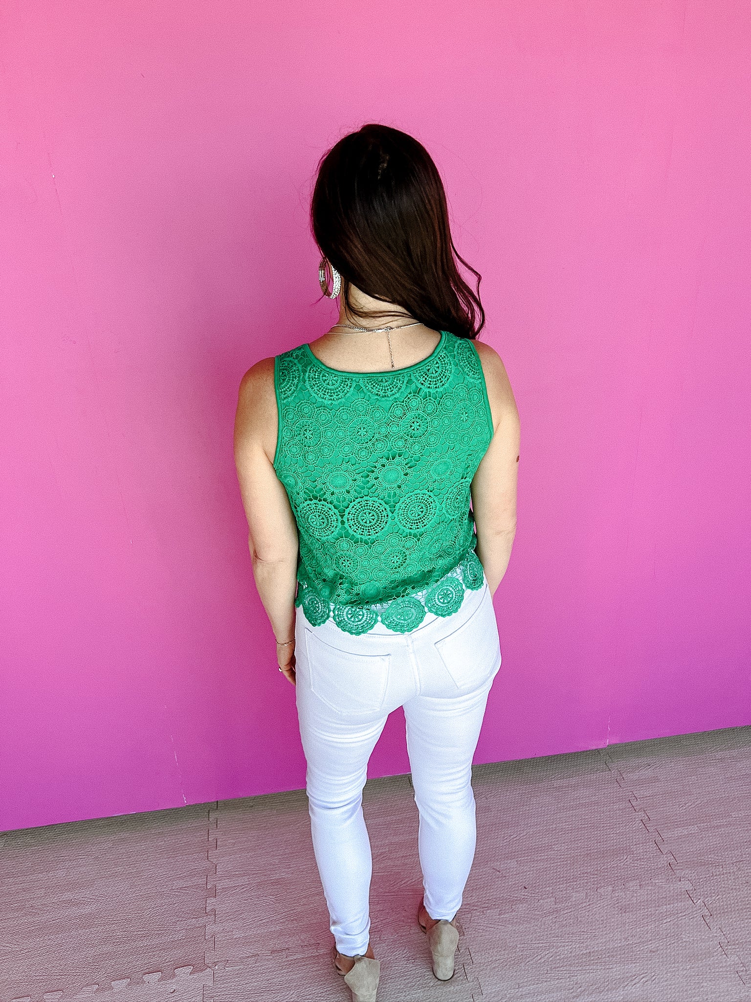 Gia Lace Top - Light Emerald