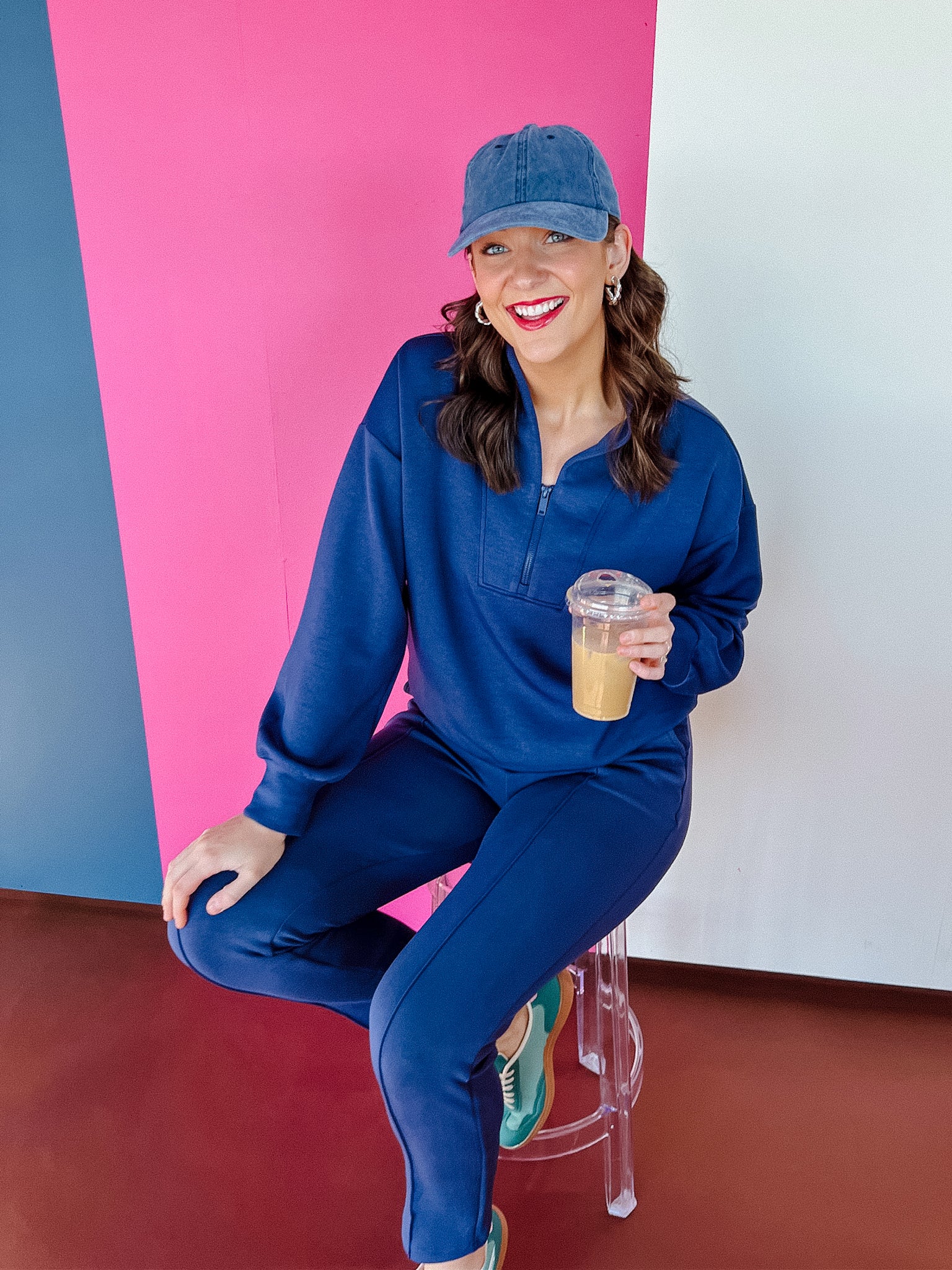 Hattie Scuba Pullover - Smoky Blue