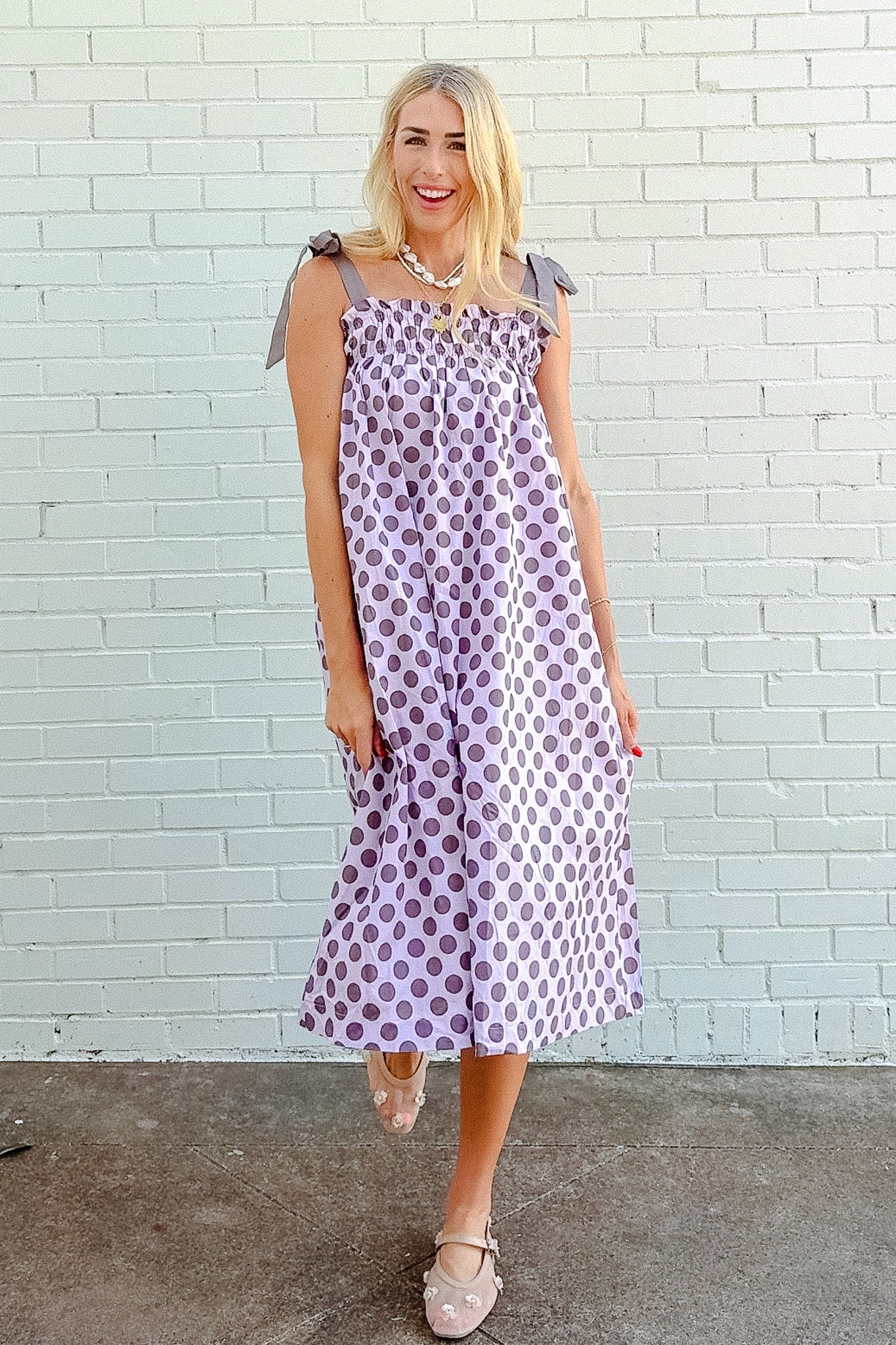 Varley Polka Dot Midi Dress