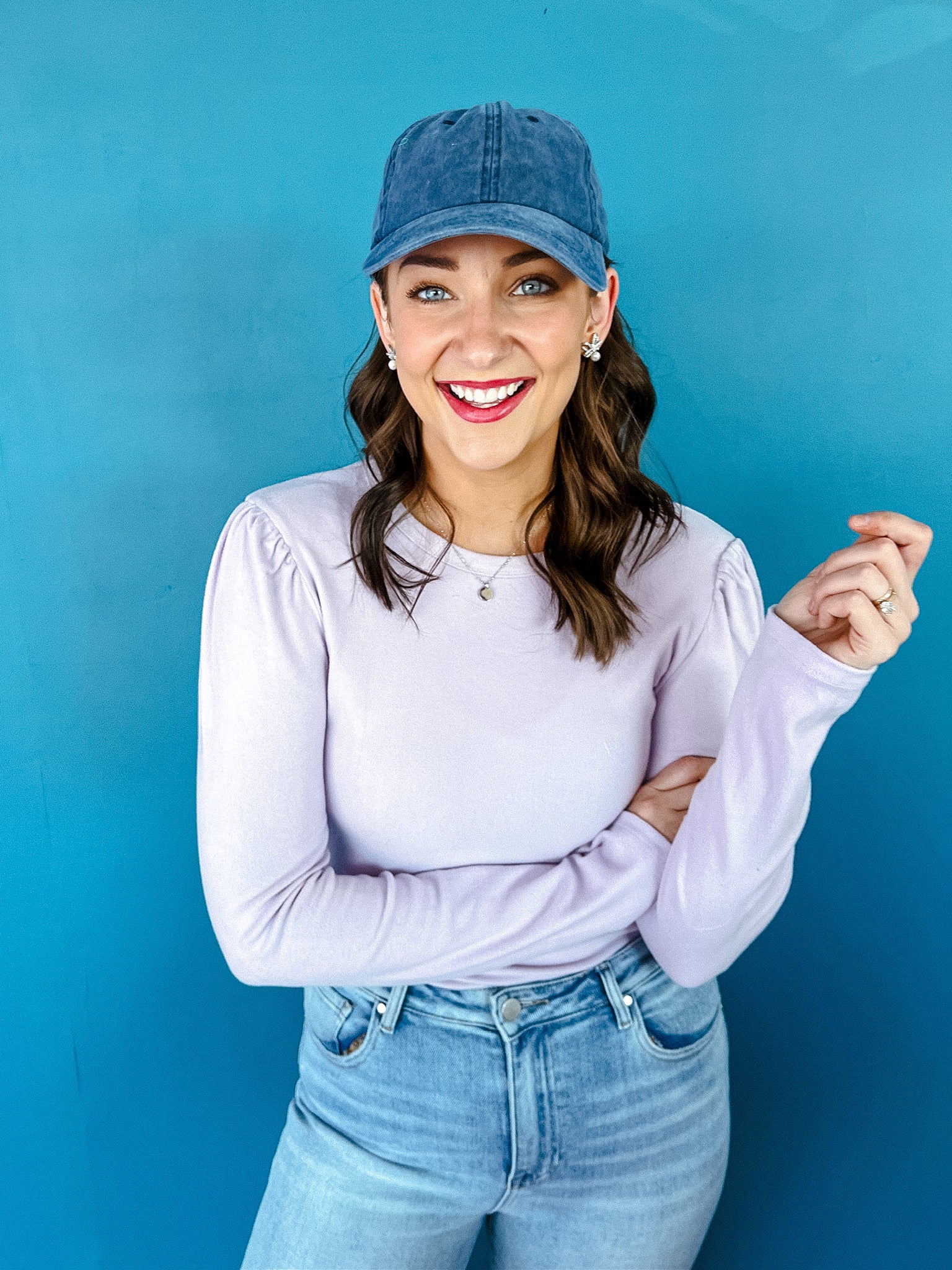 Steph Puff Sleeve Top - Light Lavender