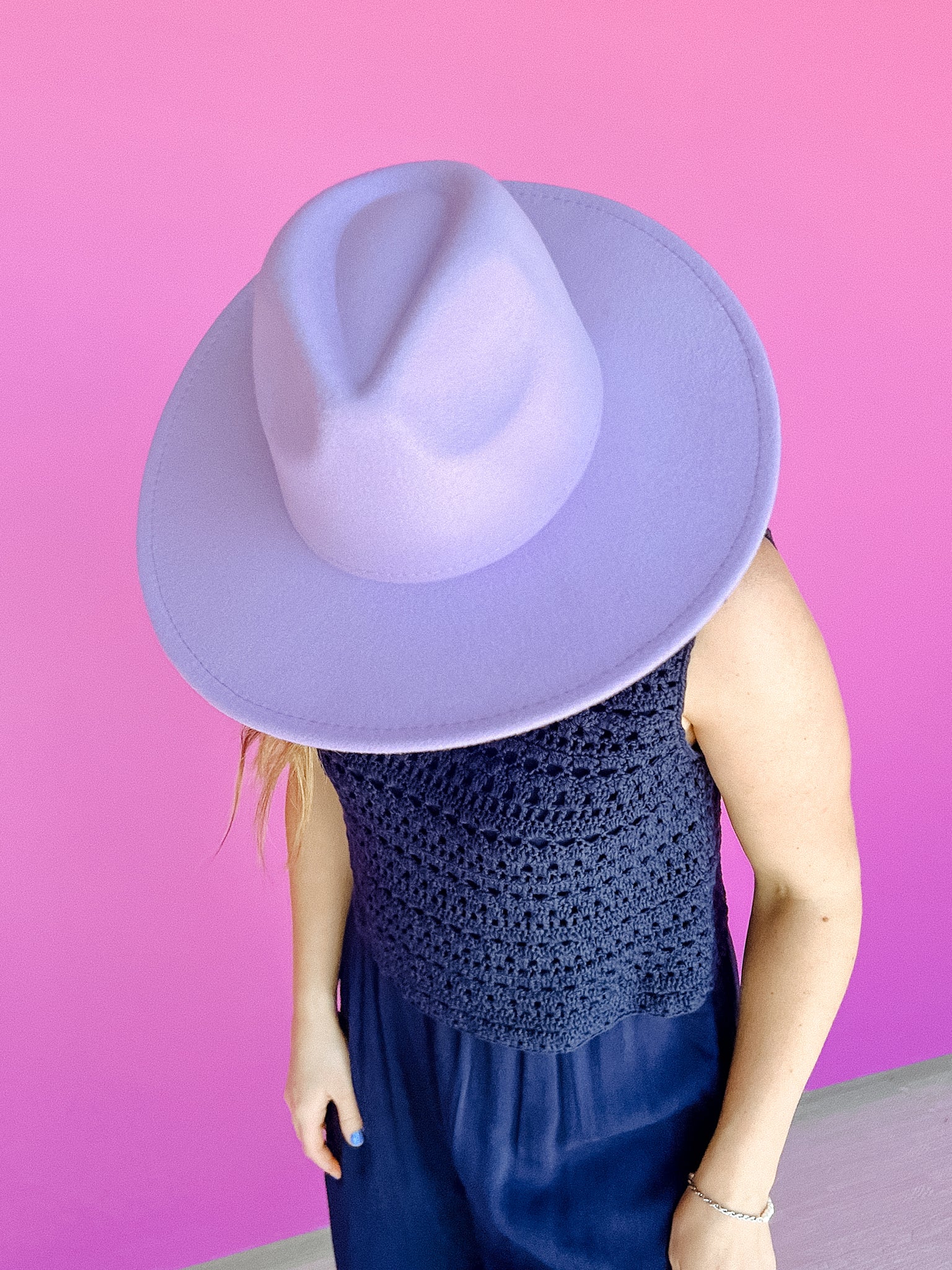 Lucia Wide Brim Hat - Lavender