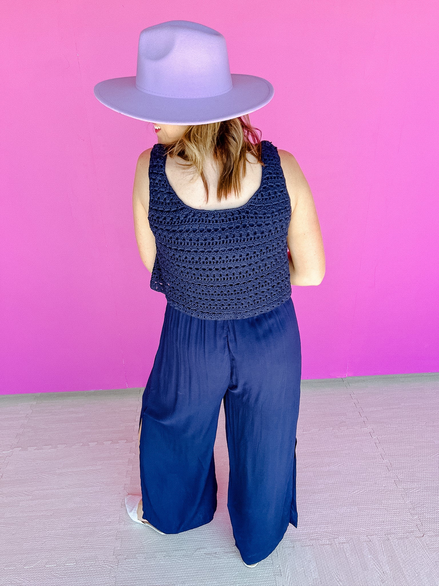 Lucia Wide Brim Hat - Lavender