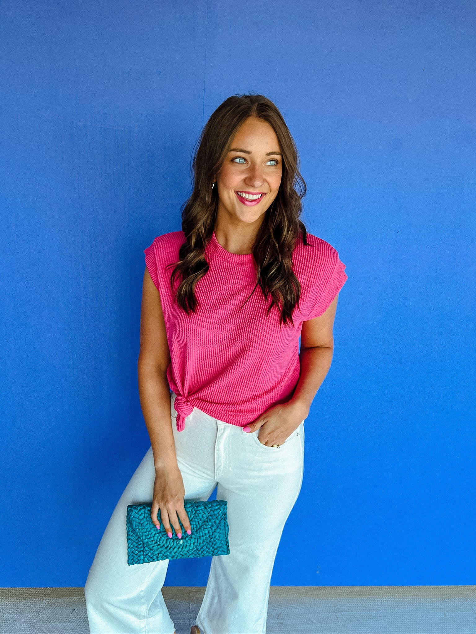 Liv Sleeveless Ribbed Top - Cool Pink