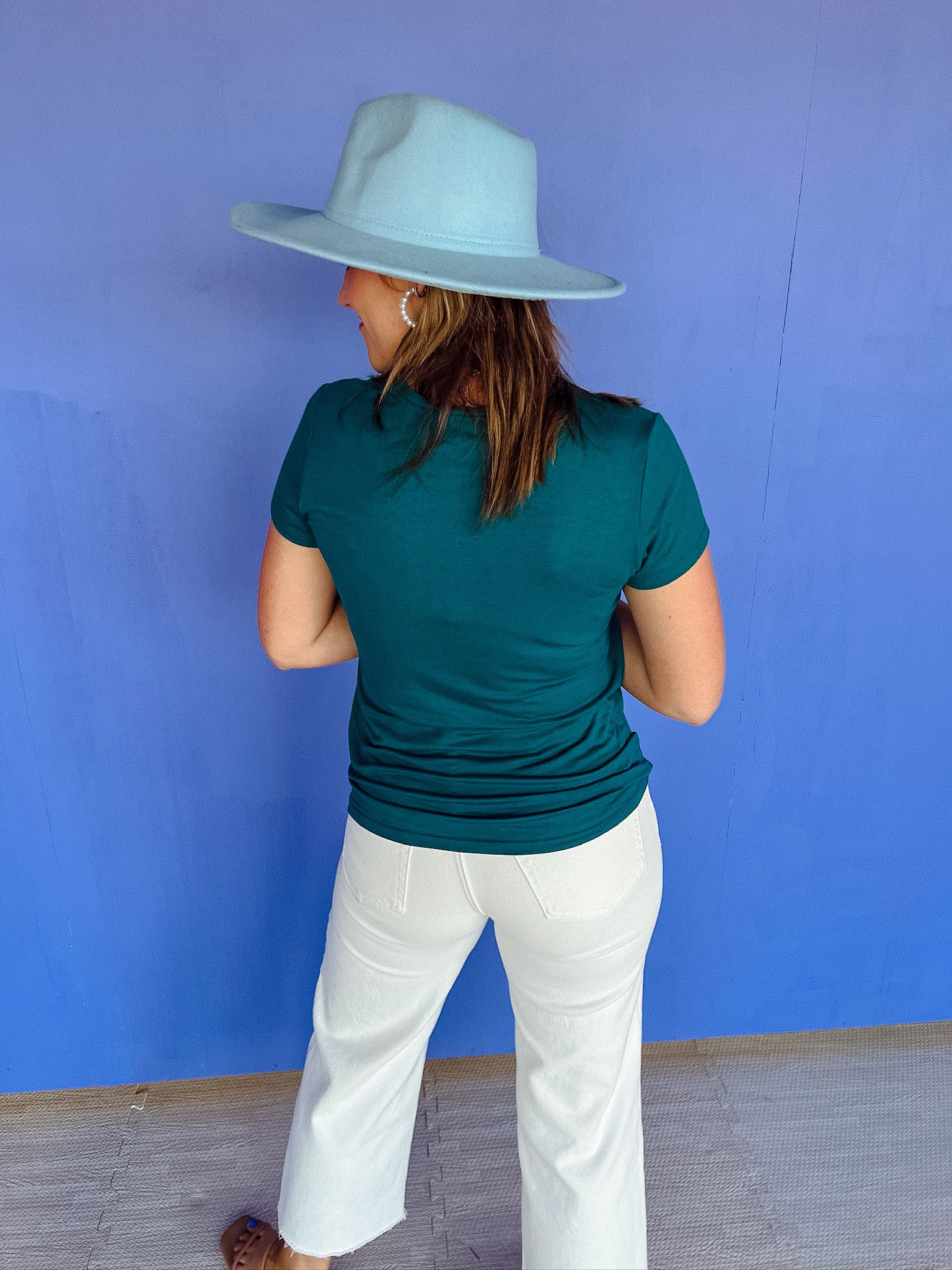 Lucia Wide Brim Hat - Summer Blue