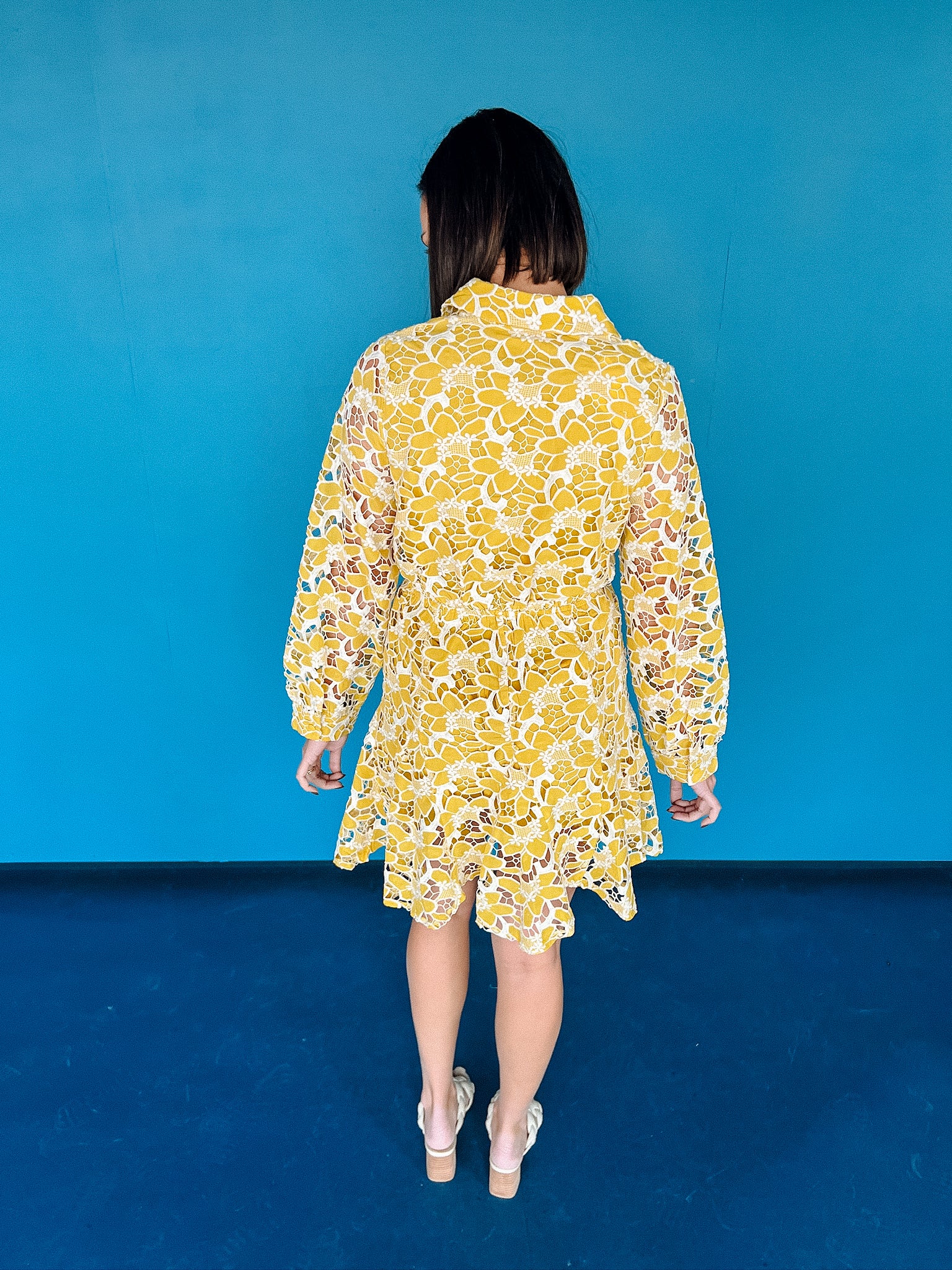 Milan Floral Mini Dress - Mustard + Oyster