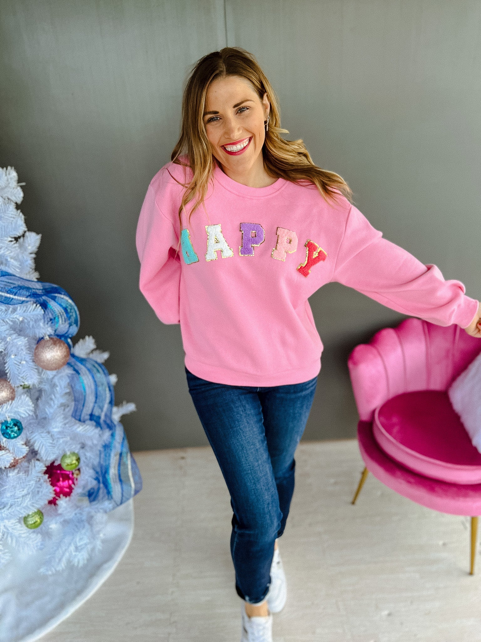 Spread Happiness Sweatshirt - Rose