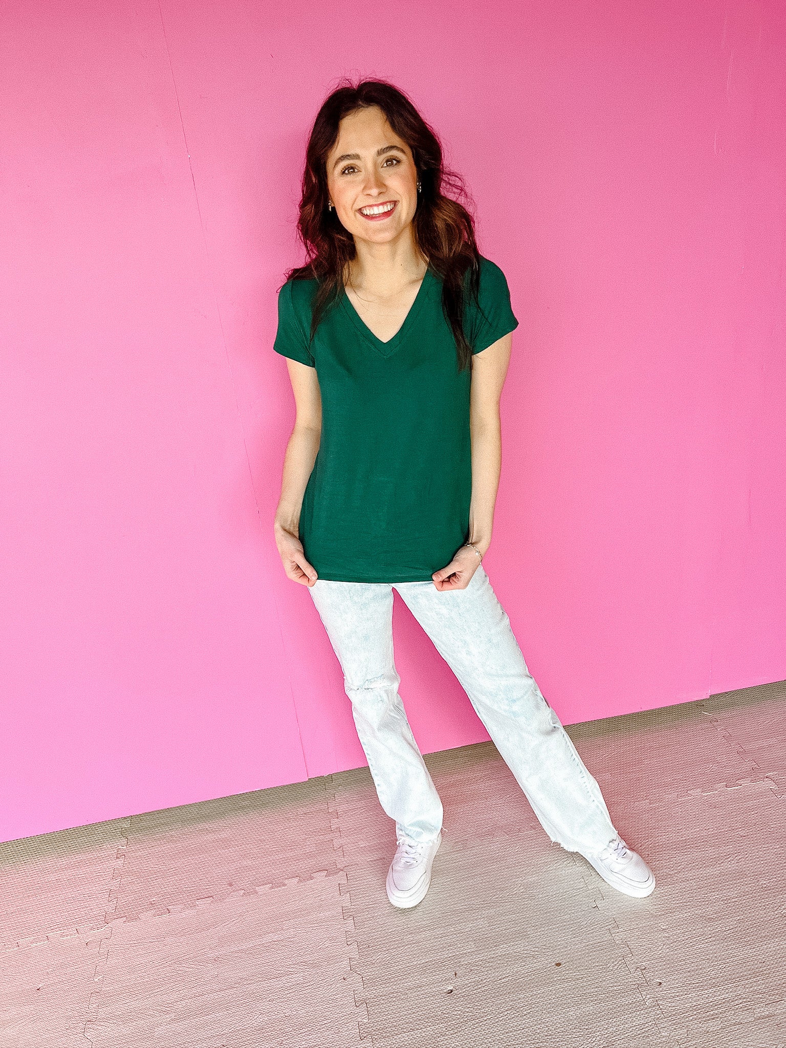 Your Favorite V-Neck Tee - Pine Green