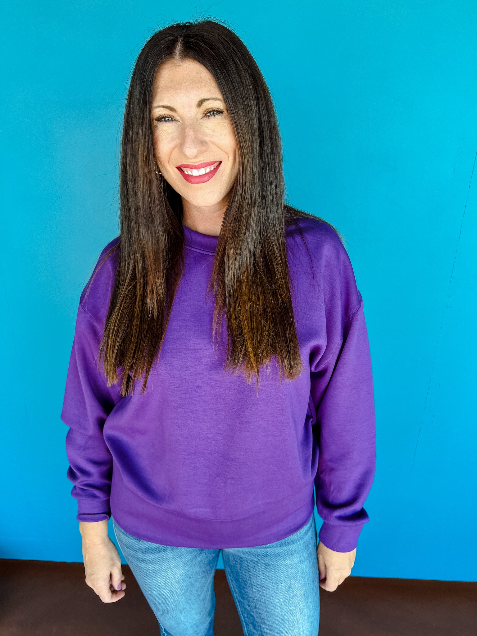 Mia Scuba Sweatshirt - Muted Royal Purple