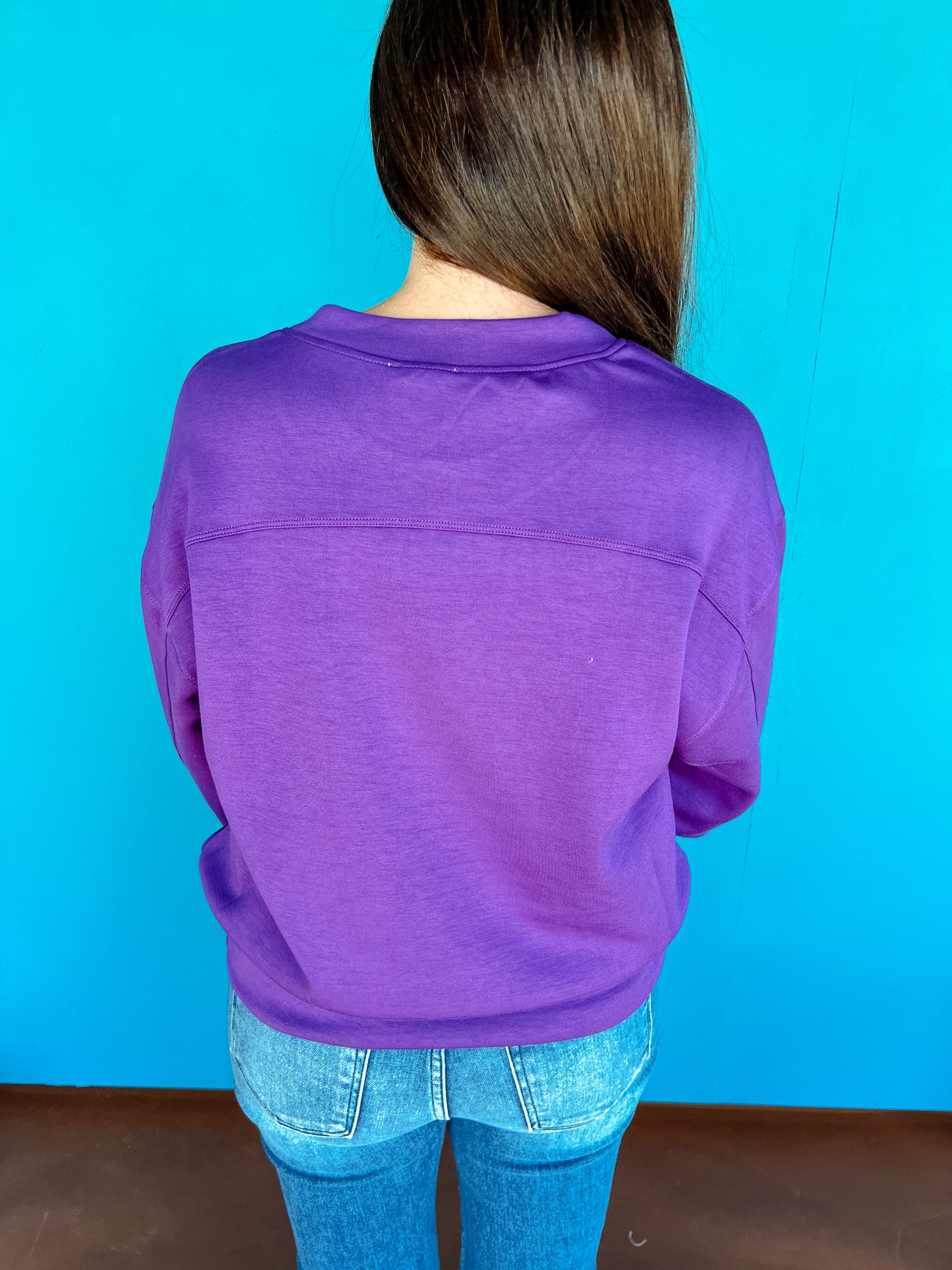 Mia Scuba Sweatshirt - Muted Royal Purple