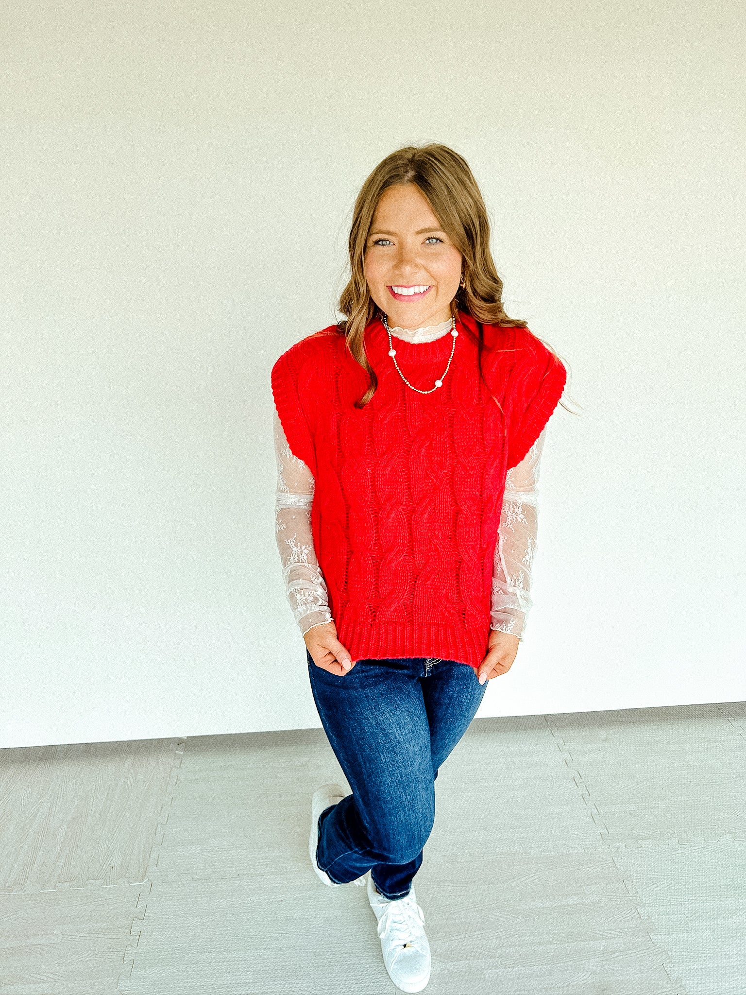 Avril Sweater Vest - True Red