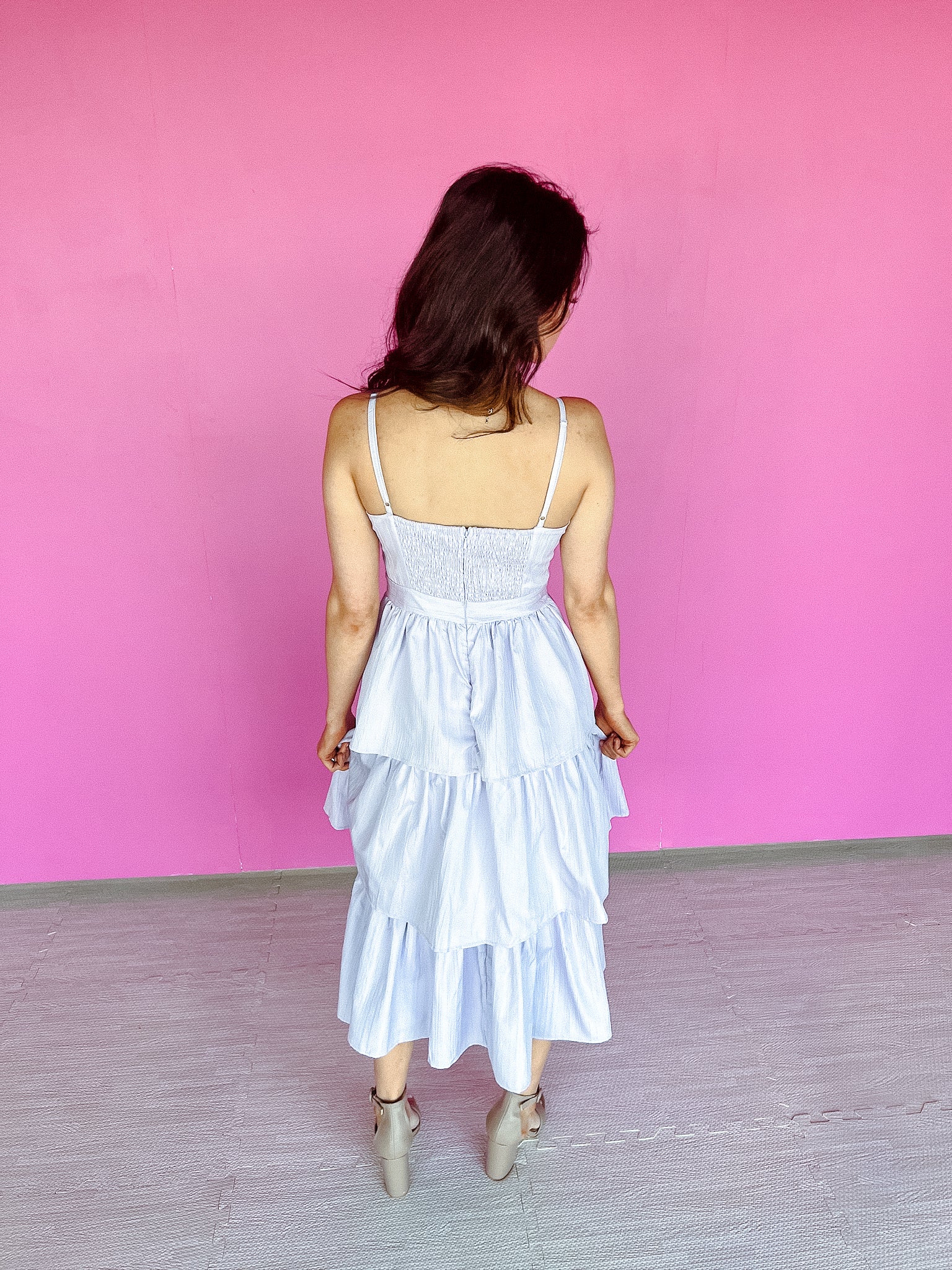 Rylee Tiered Midi Dress - Icy Lavender