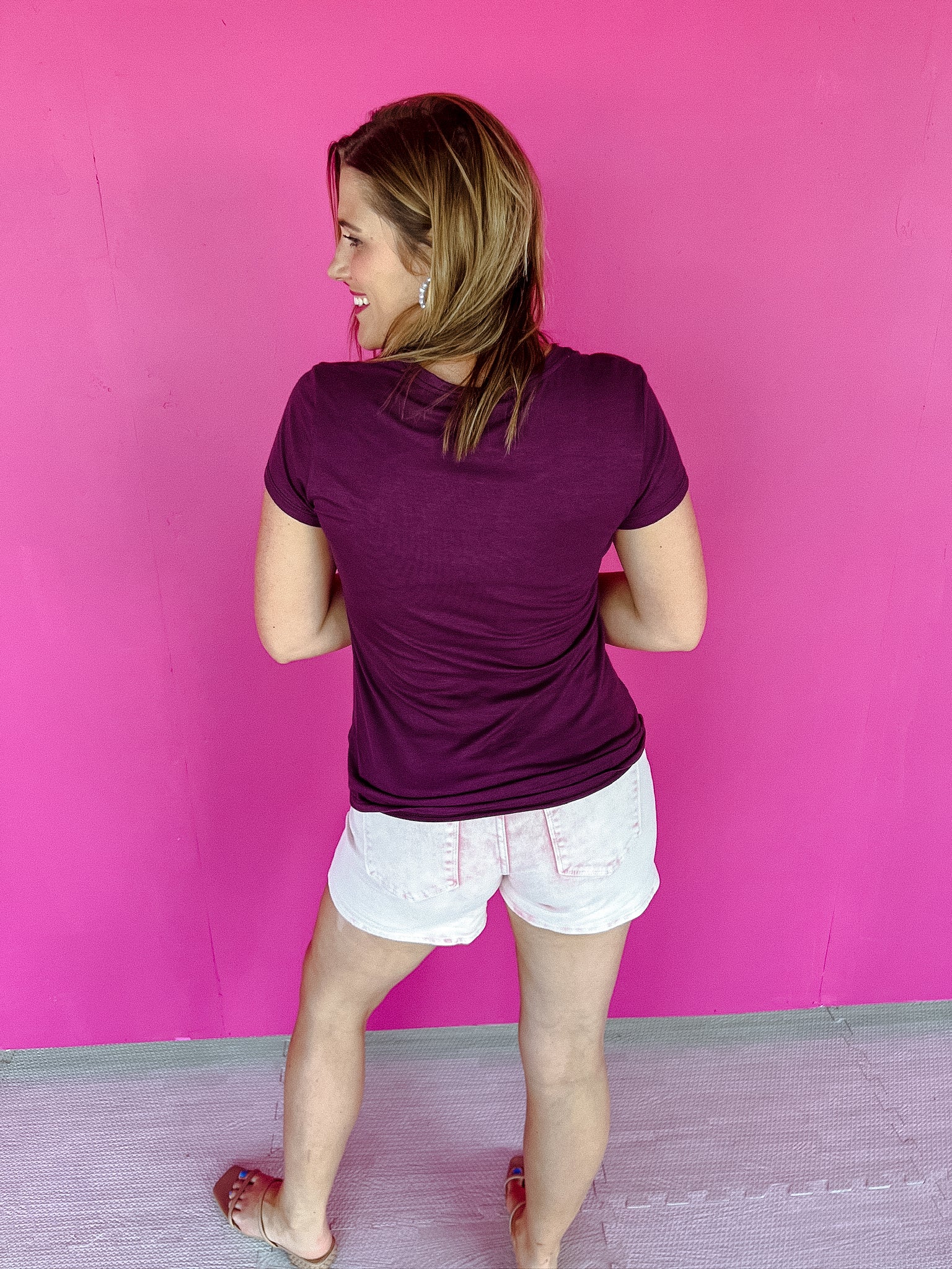 Alisha Cuffed Shorts - Faded Pink
