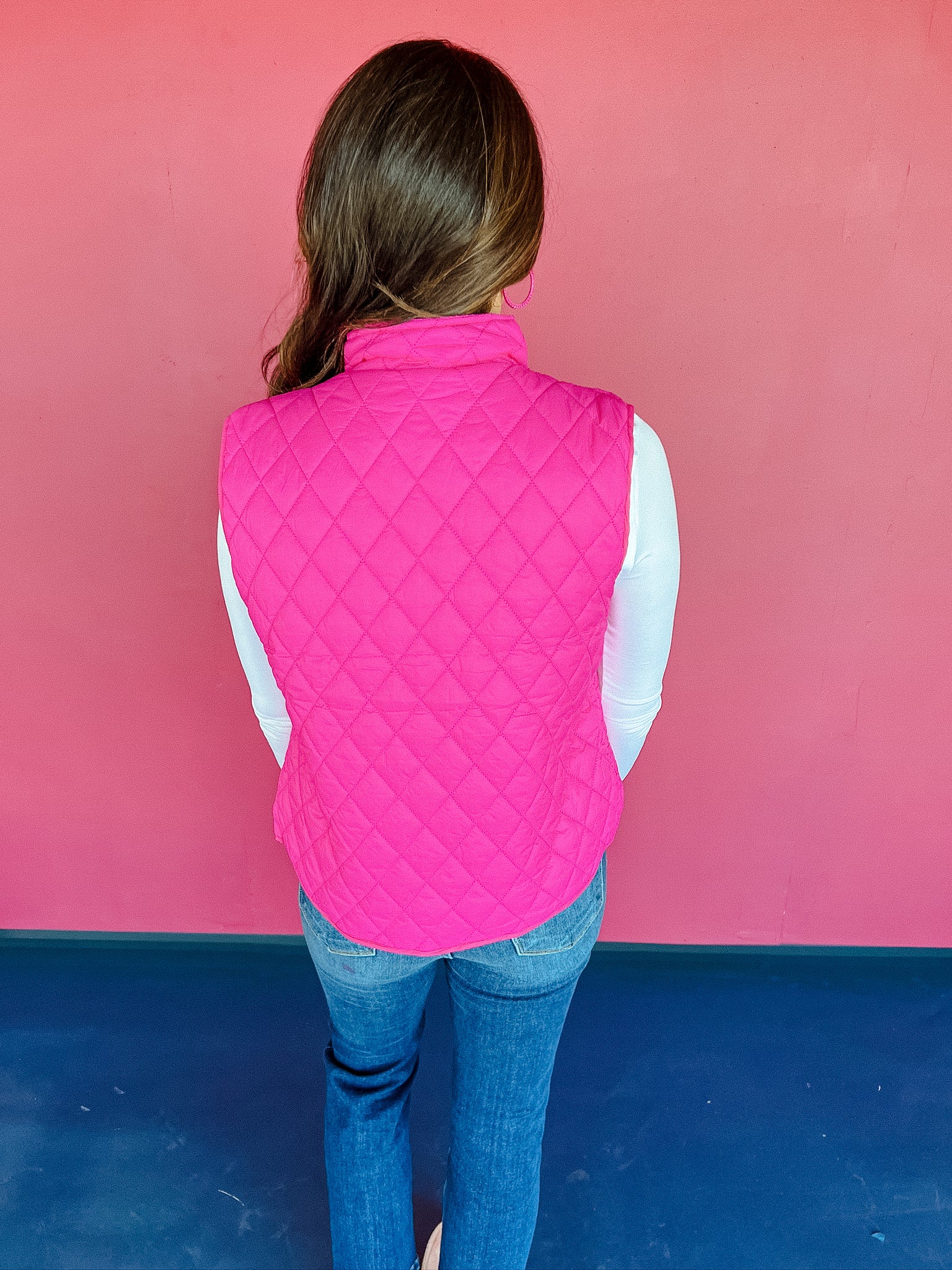 Wilma Puffer Vest - Neon Magenta