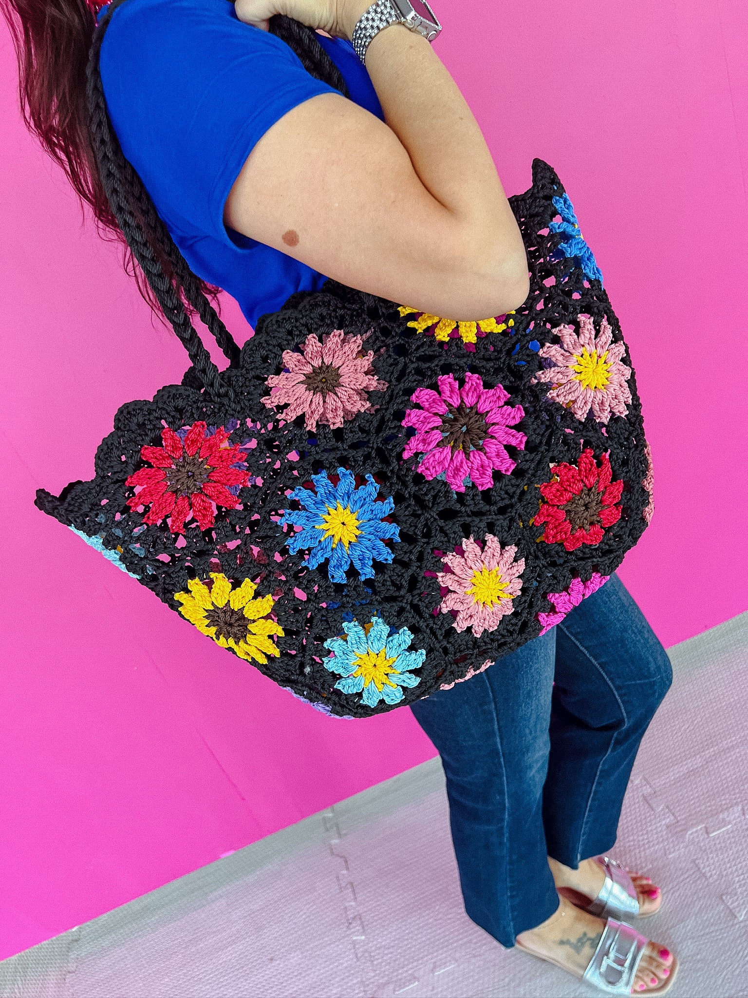 Callie Crochet Bag - Black