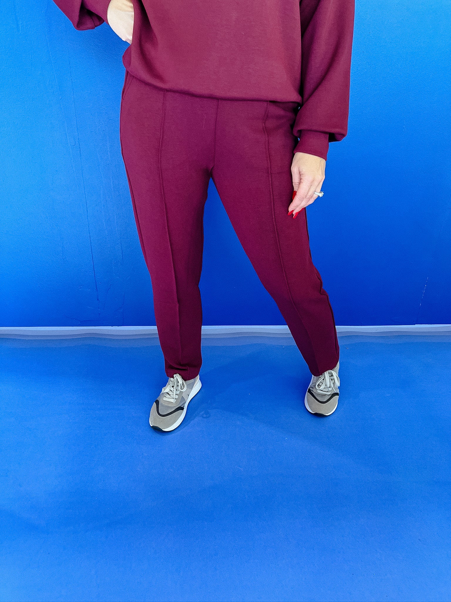 Jayne Scuba Pant - Wine