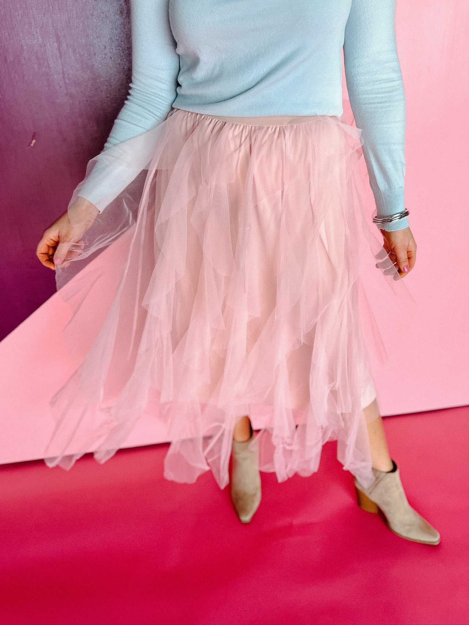 Penelope Tulle Skirt - Dusty Pink